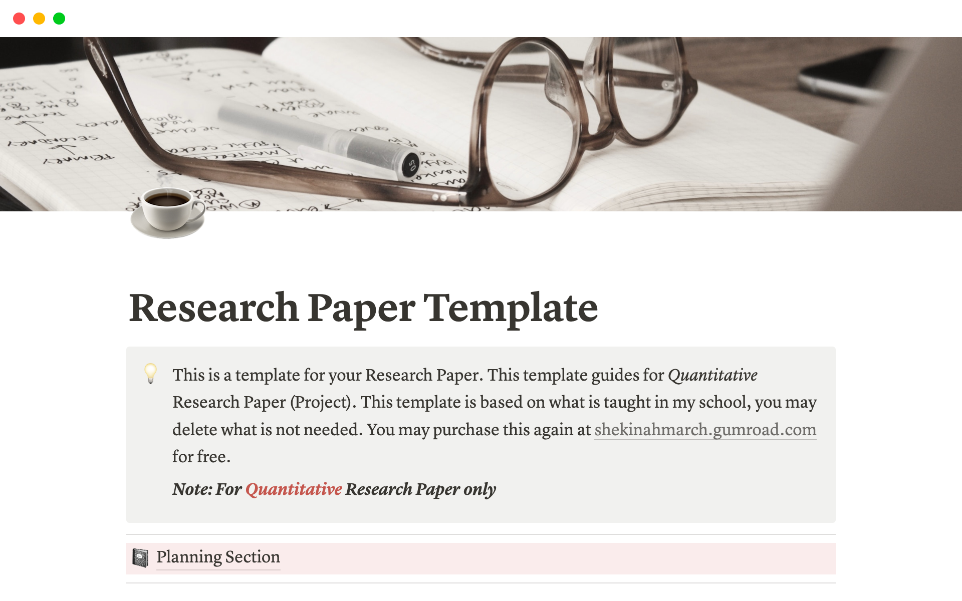 A template preview for Research Paper 1.0
