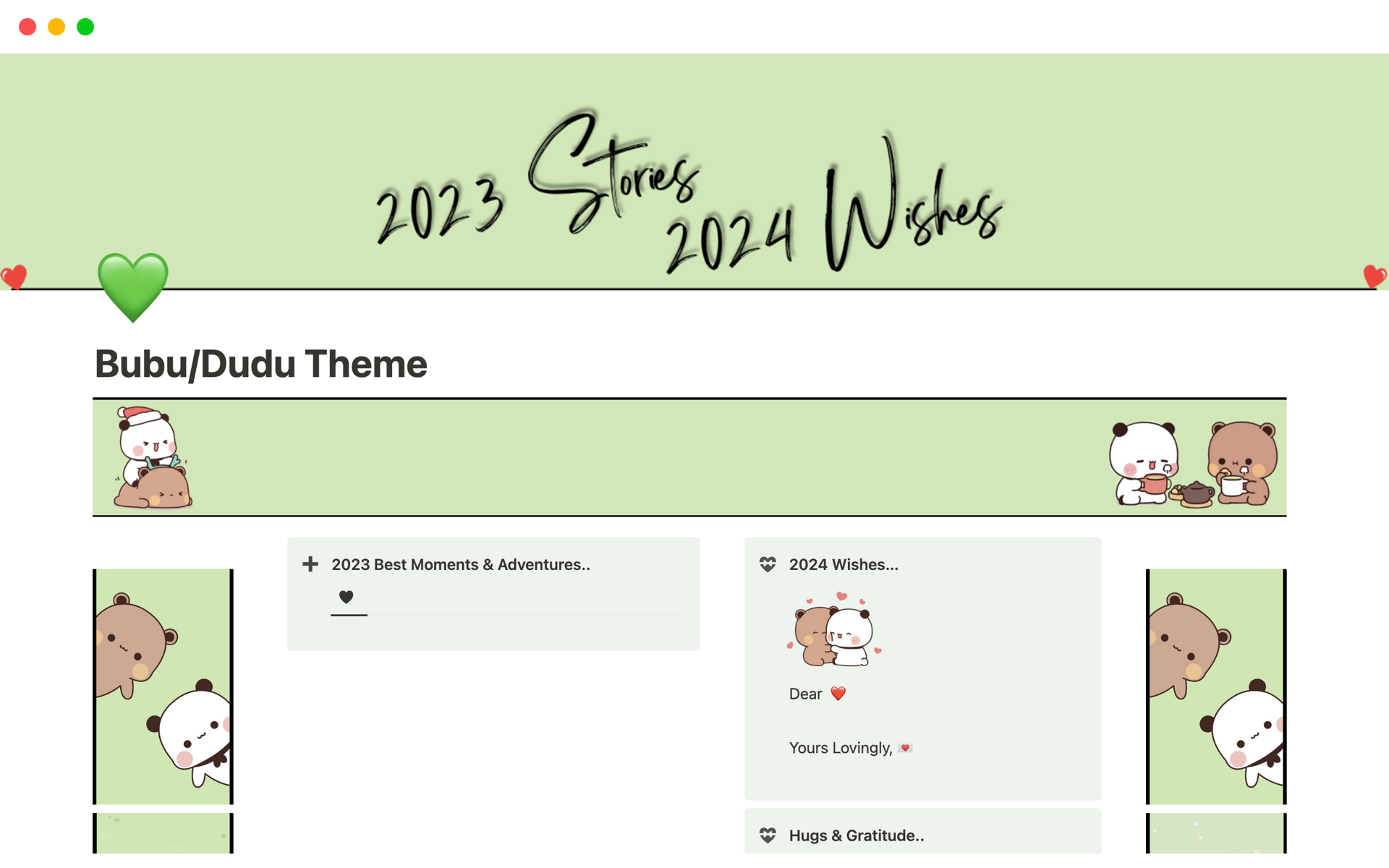 Customisable notion template to send New year wishes and Gratitude to your friends, family and loved ones.