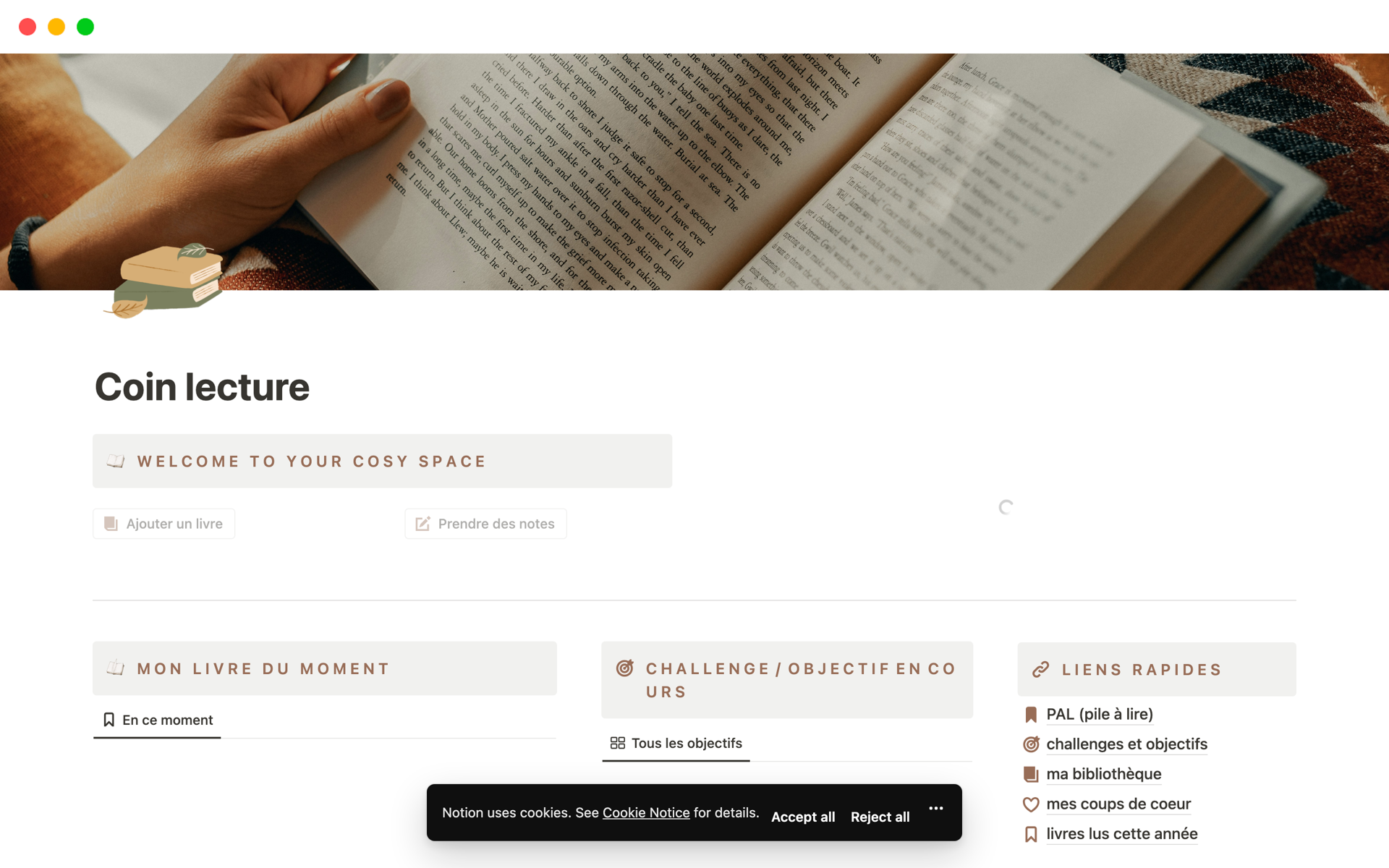 Construis ta propre bibliothèque numérique avec cette page Notion dédiée à tes lectures, pour te motiver à lire encore + 📚