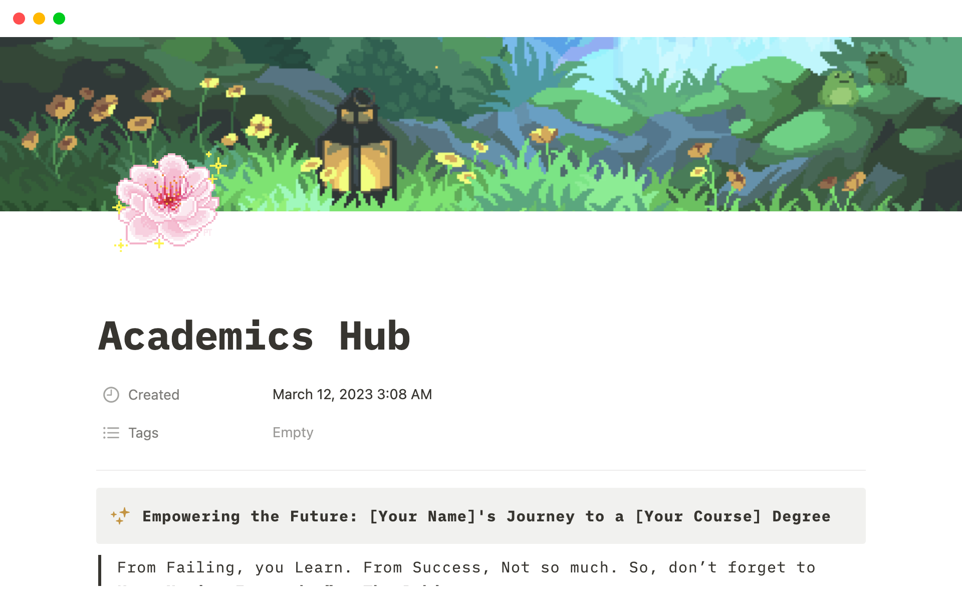A template preview for Academics Hub