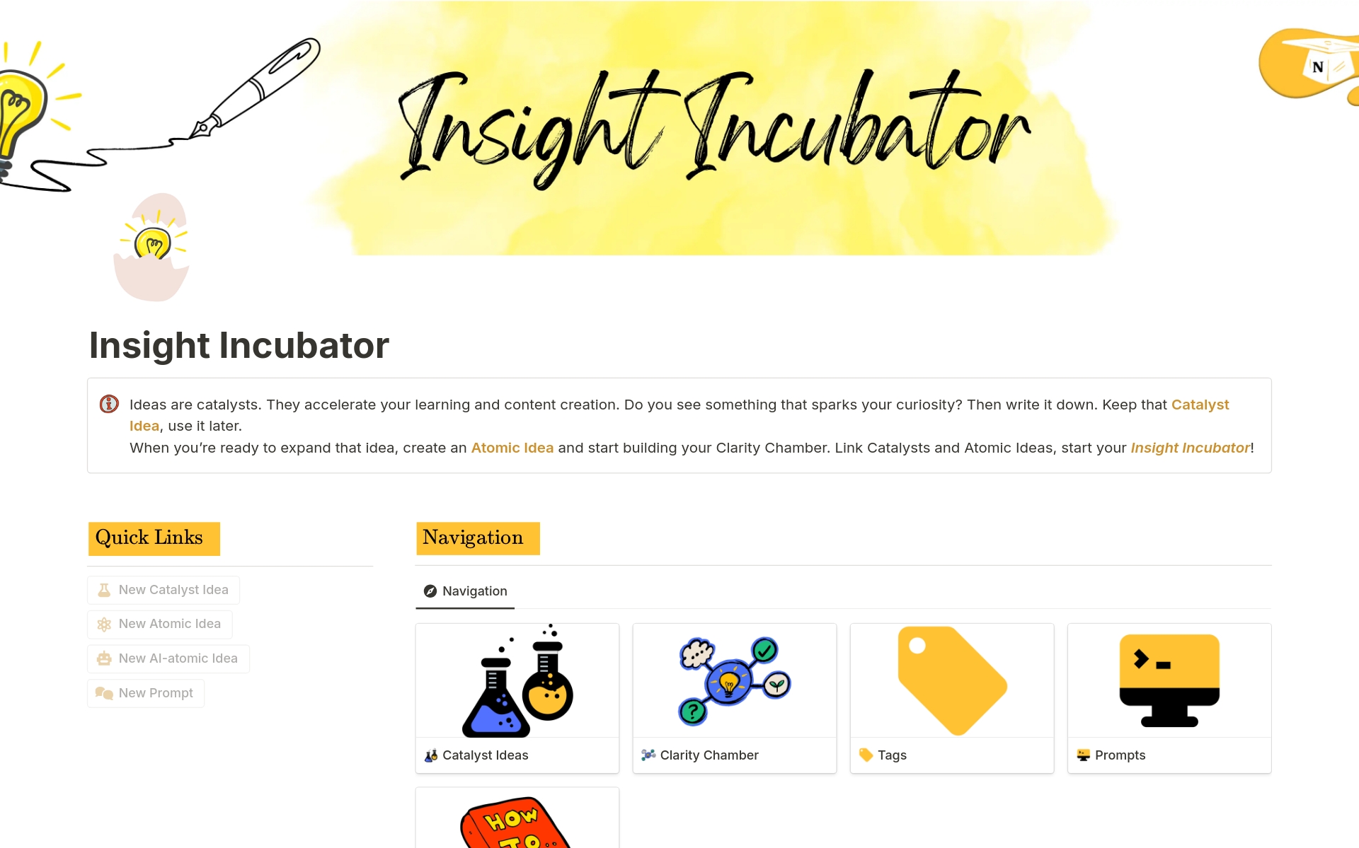 A template preview for Insight Incubator