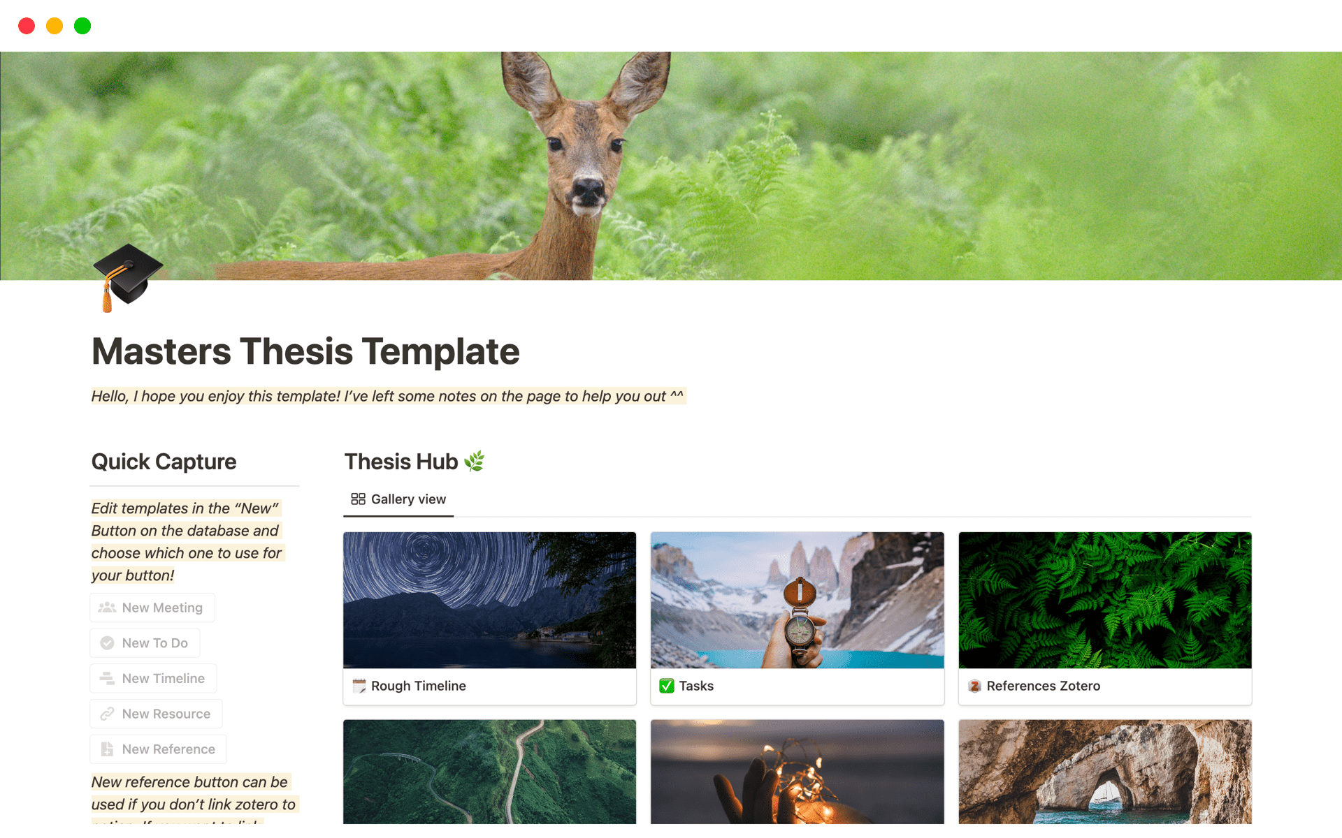 A Notion template for university students writing their thesis! 
Organize your tasks, make a timeline, and have a visual calendar for your thesis!