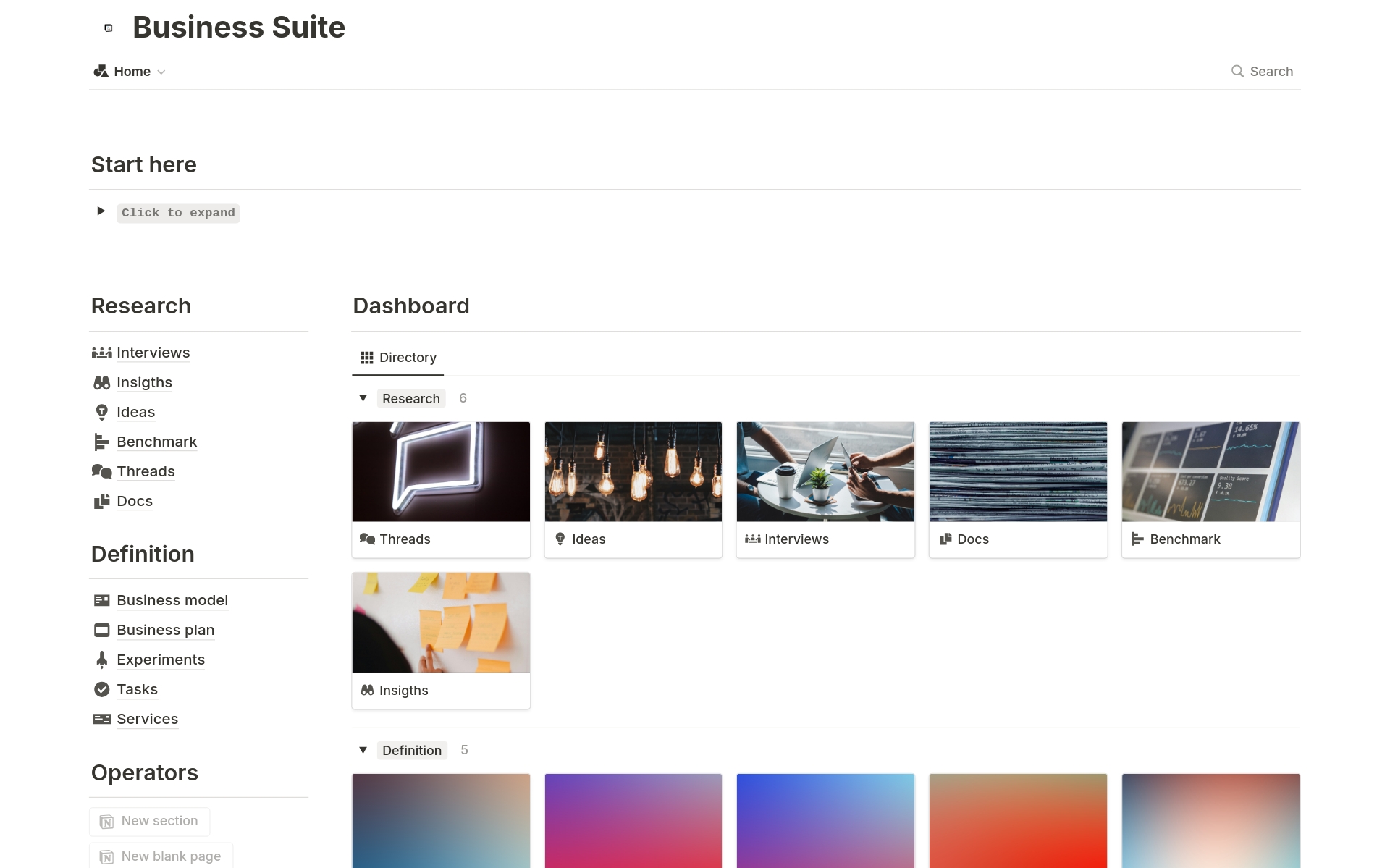 A template preview for Business Design Suite