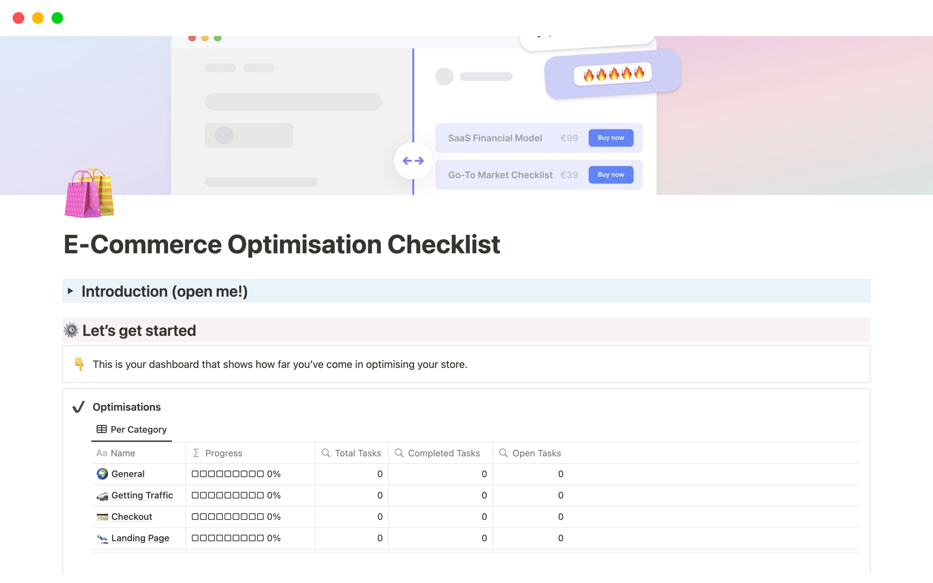A template preview for E-Commerce Conversion Rate Optimisation Checklist 