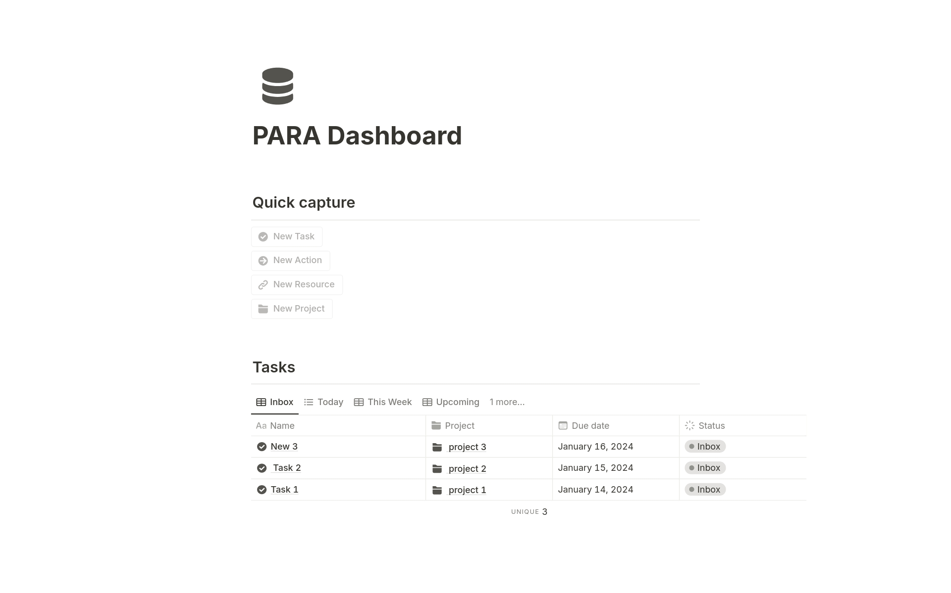 A template preview for Para Dashboard 