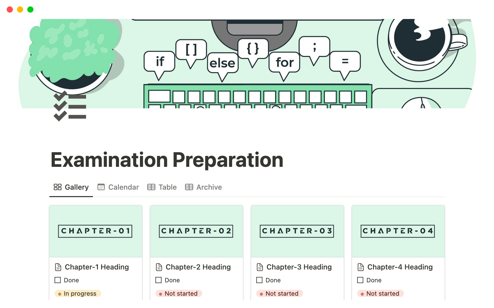 The Ultimate Examination Preparation Notion Template helps students effectively manage their exam preparation schedule, track their progress, and enhance their studying techniques in a seamless and organized manner.