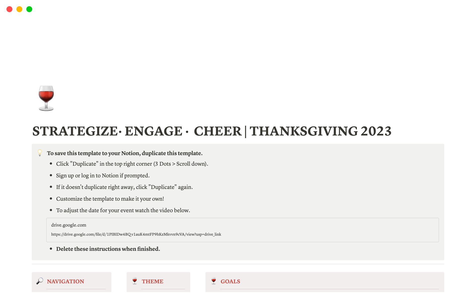 A template preview for STRATEGIZE· ENGAGE ·  CHEER | THANKSGIVING 2023