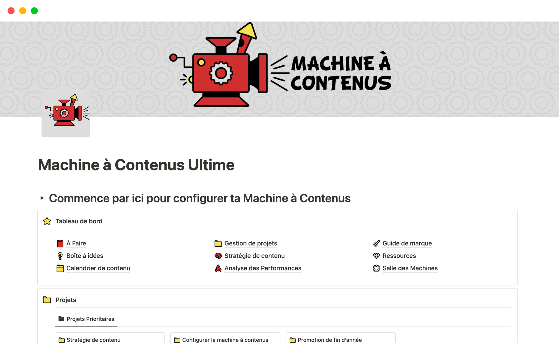 A template preview for Machine à Contenus Ultime