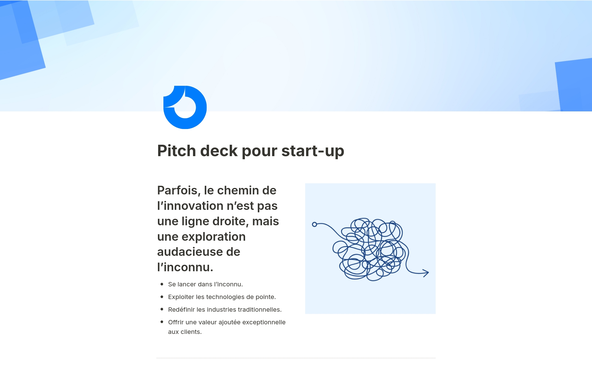 Le modèle Notion « Pitch Deck pour start-up » offre un format élégant et efficace pour présenter vos idées et stratégies commerciales innovantes.