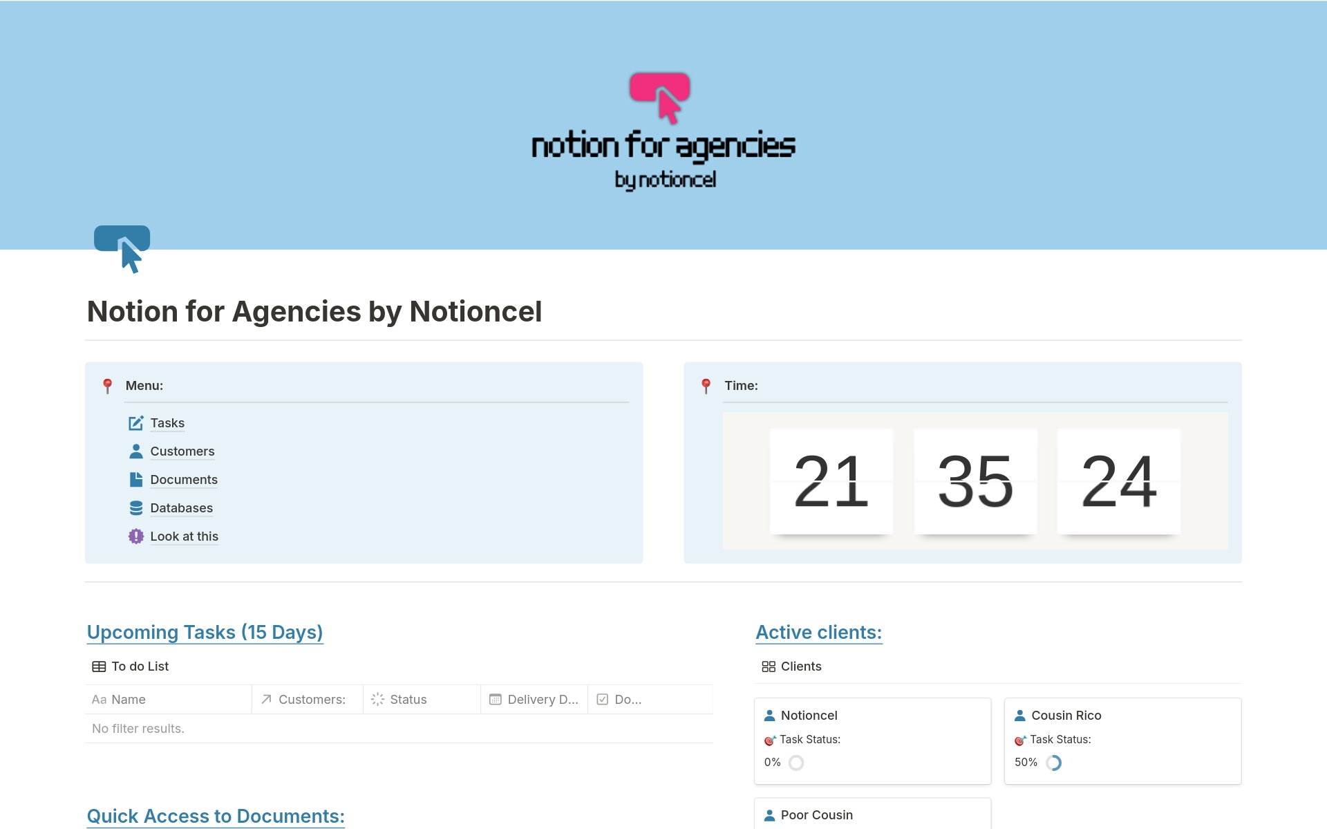 🚀 Notion template for agencies with multiple functionalities.