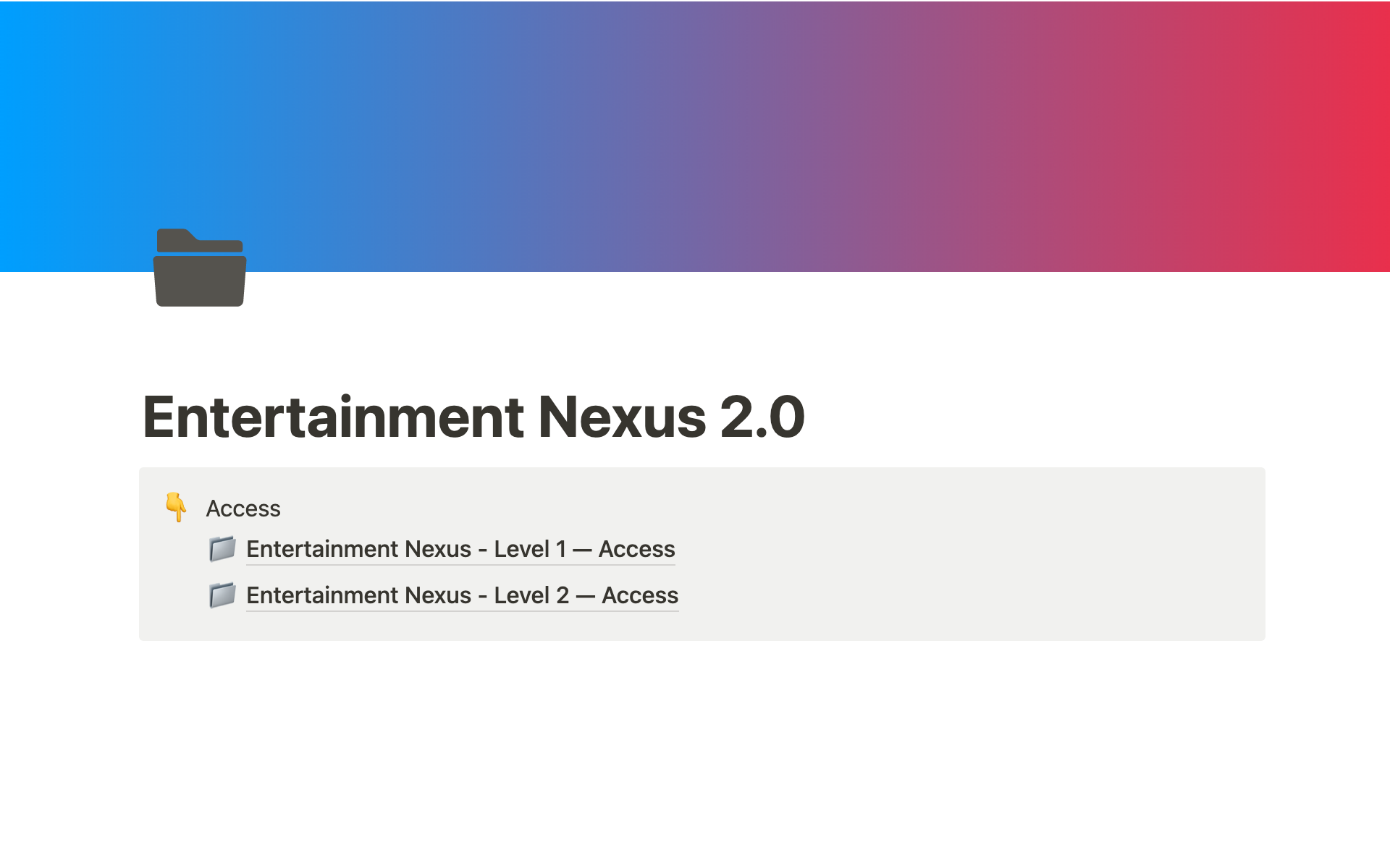Uma prévia do modelo para Entertainment Nexus
