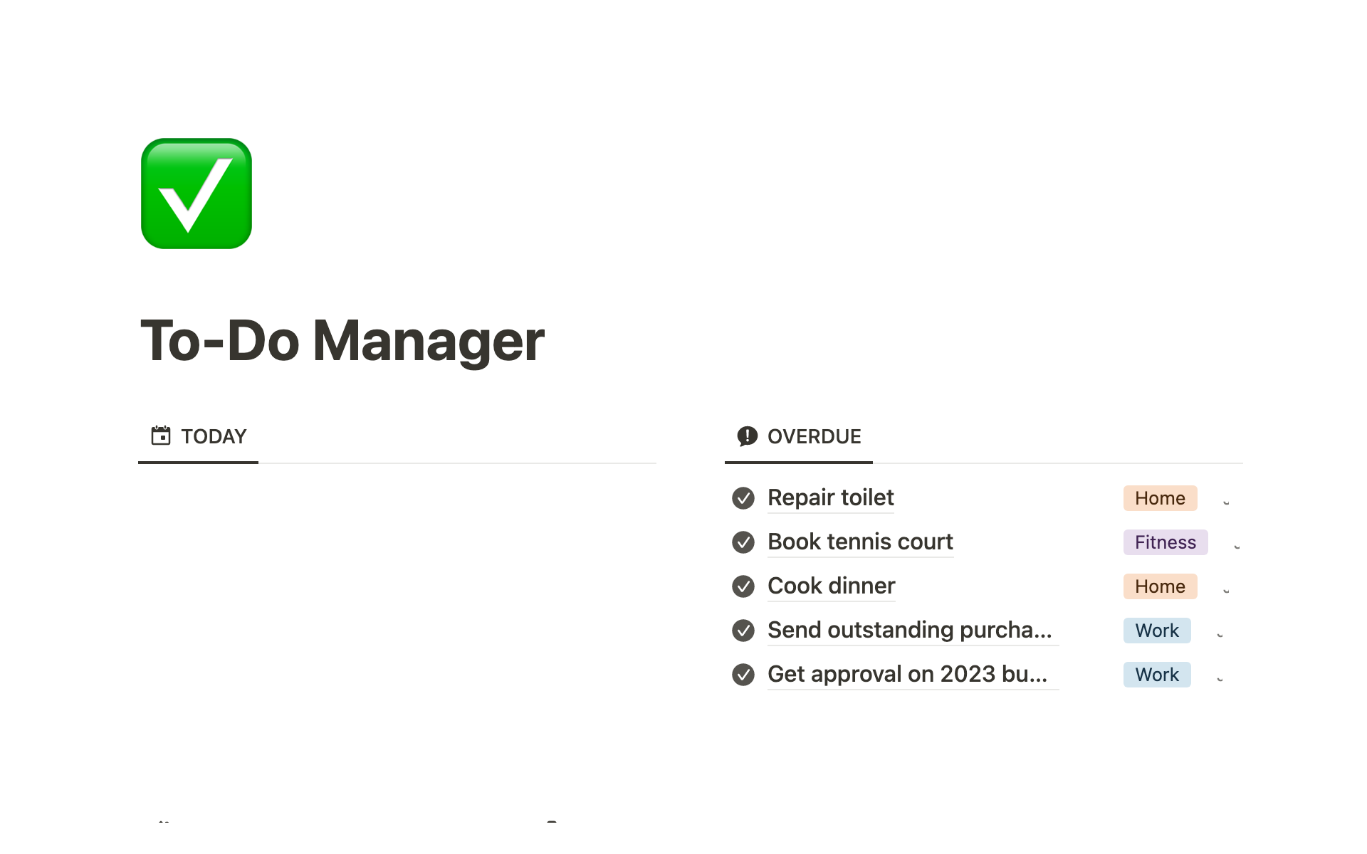 A template preview for To-Do Manager