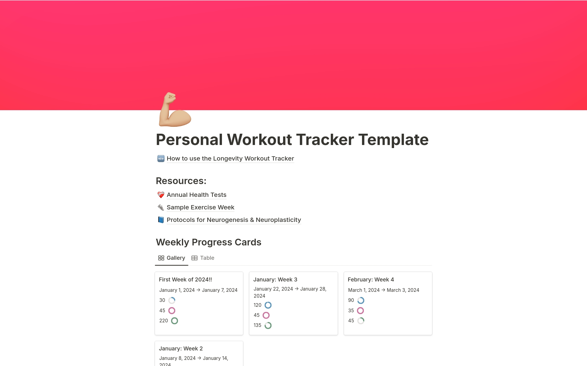 Zone 2 Strength Vo2 Max Workout Tracker Notion Template