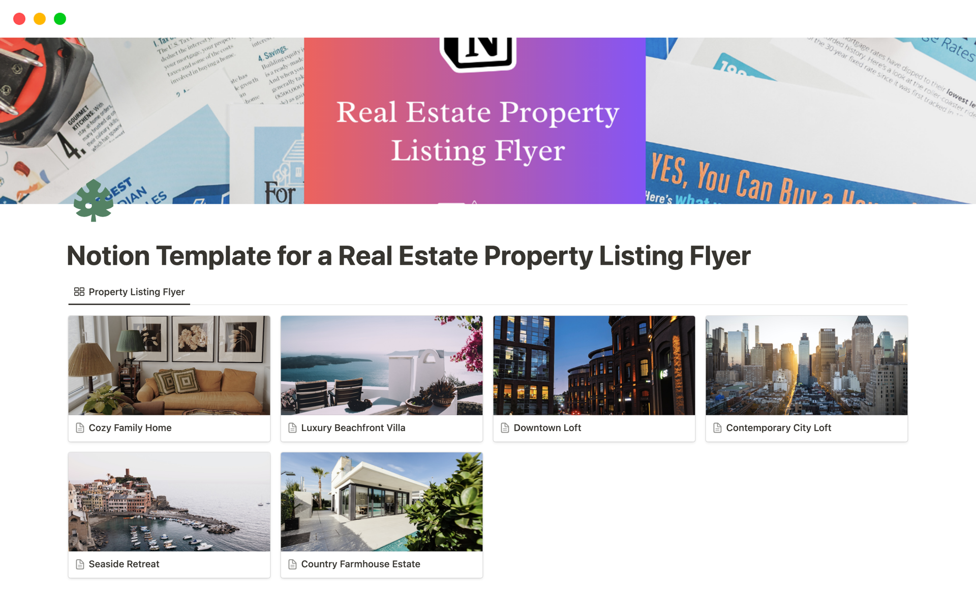 A template preview for Real Estate Property Listing Flyer
