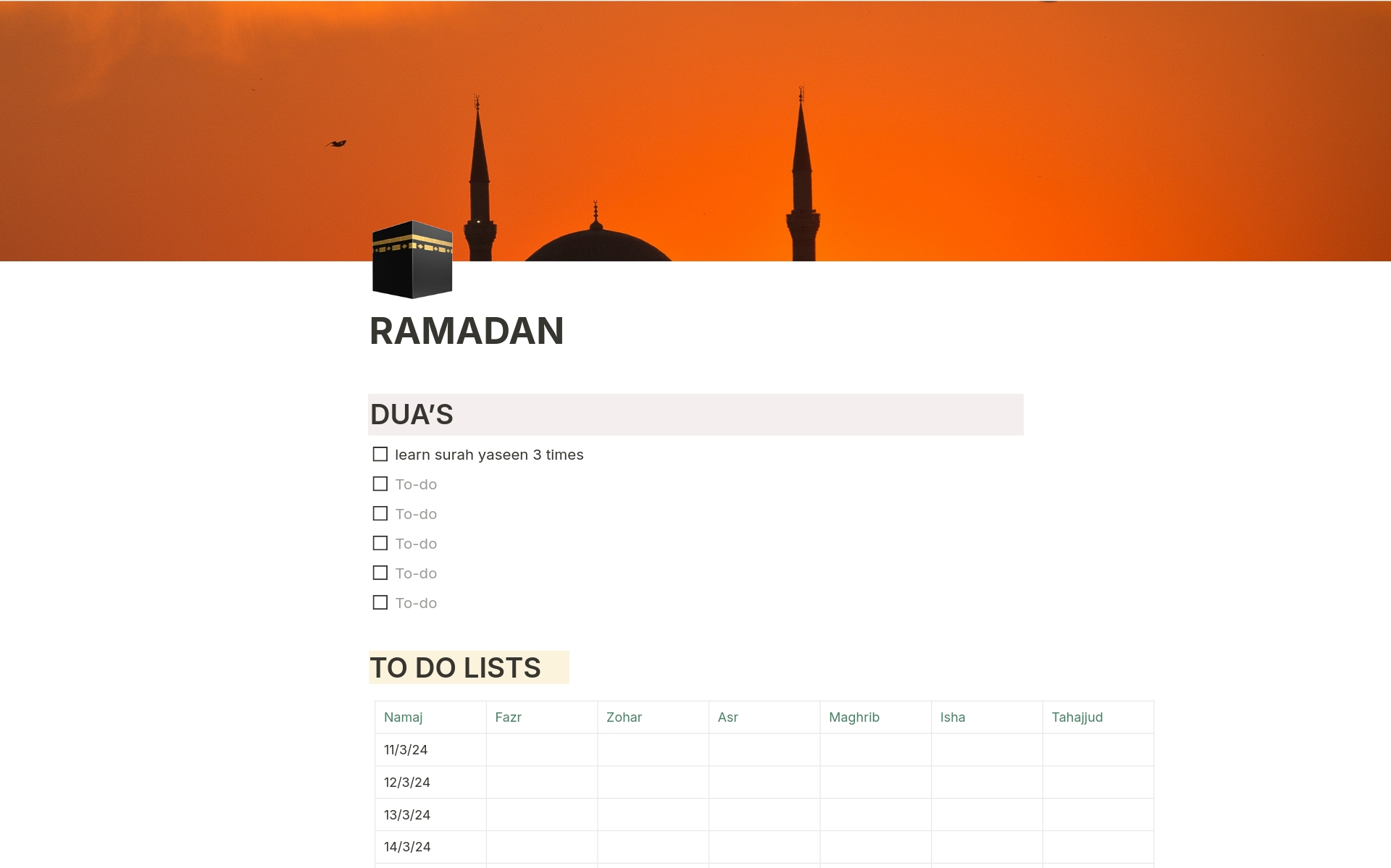 A template preview for RAMADAN