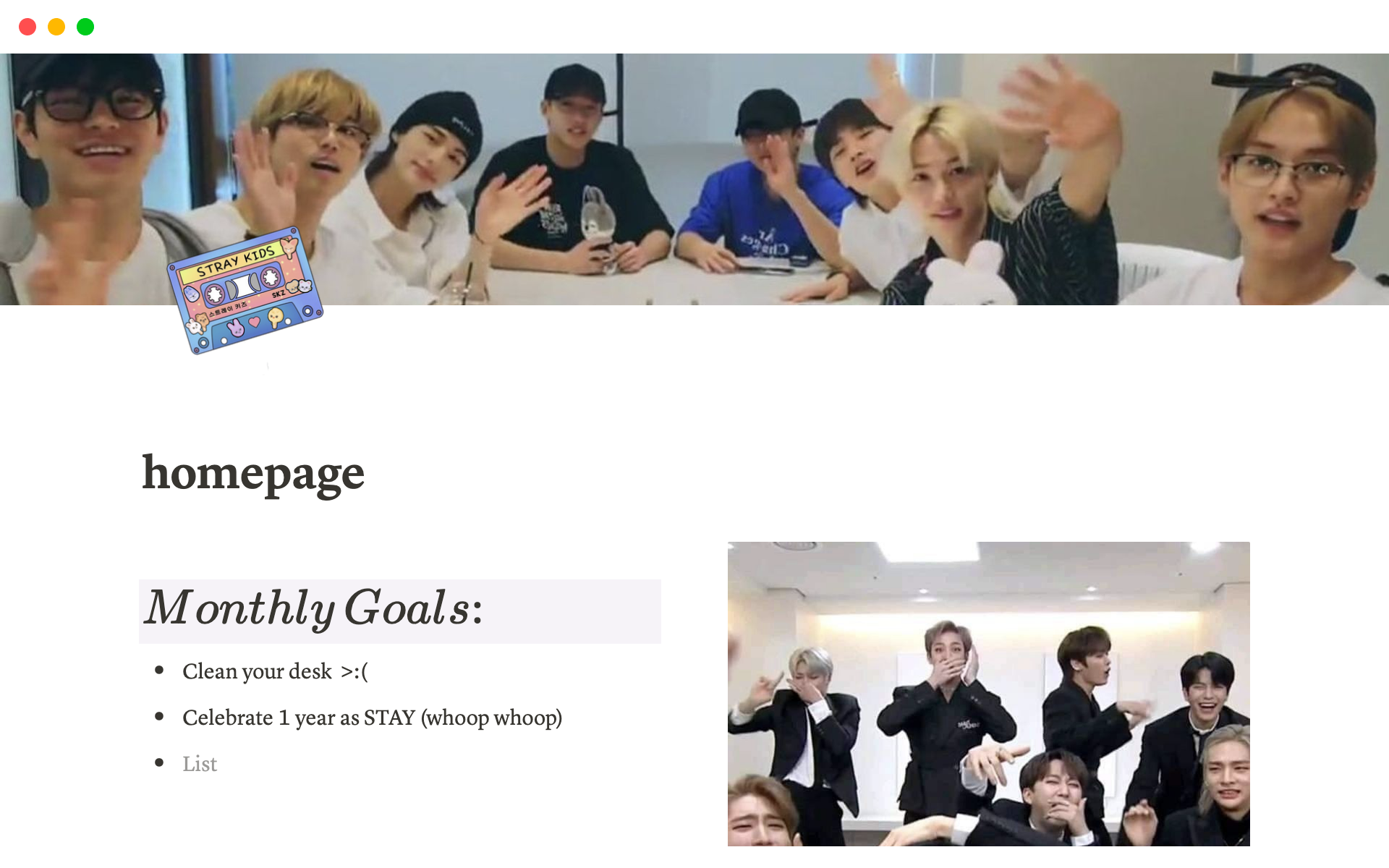 A template preview for homepage <3