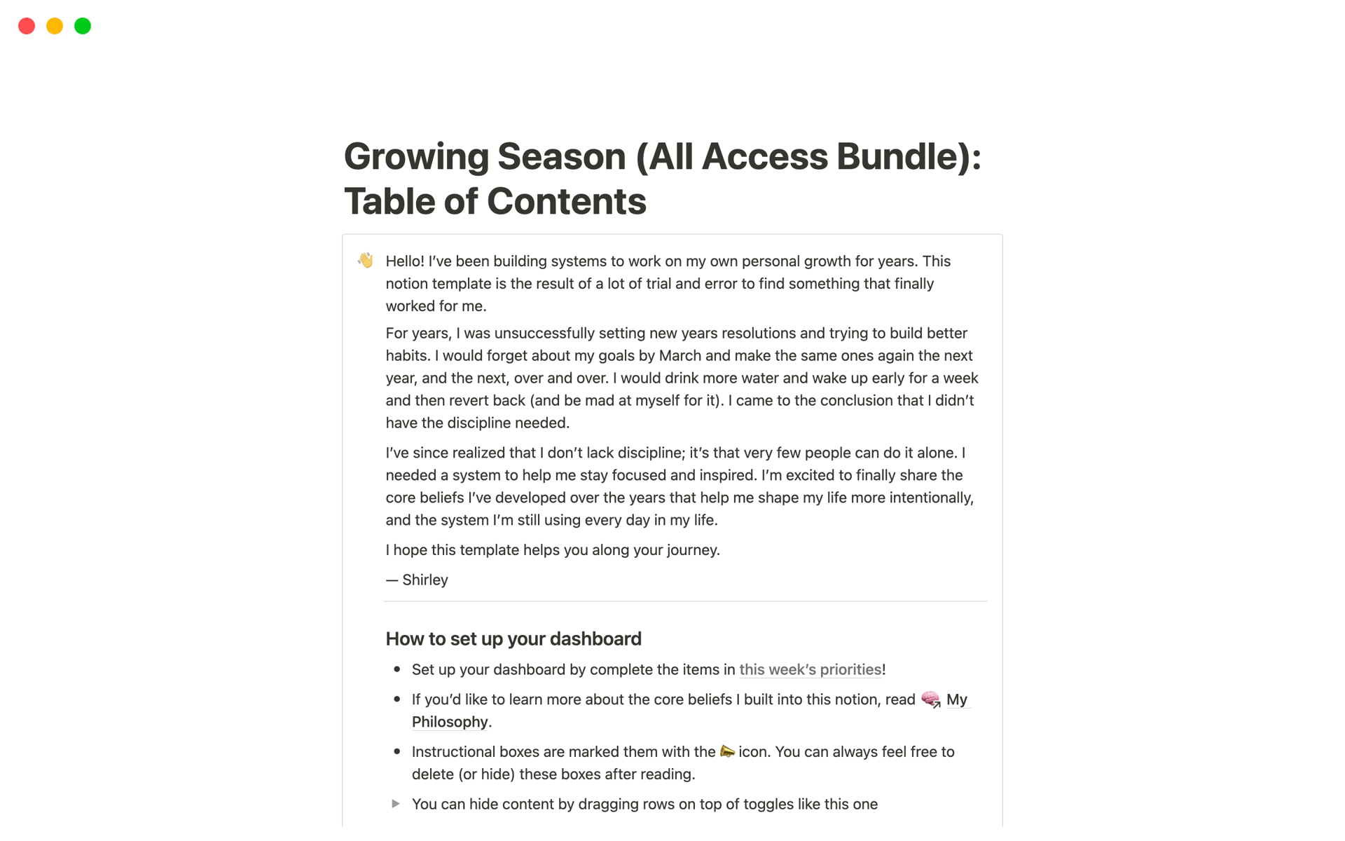 A template preview for Growing Season | Life Planner & Personal Growth