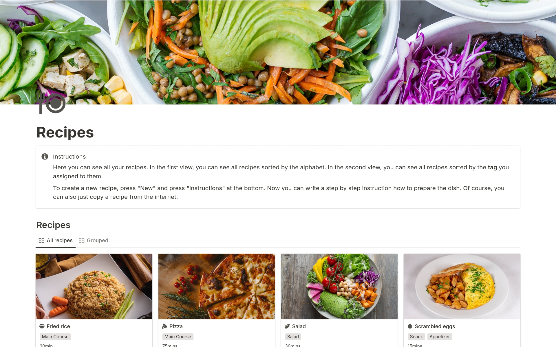 Get a meal planner to write down and collect all of your recipes.