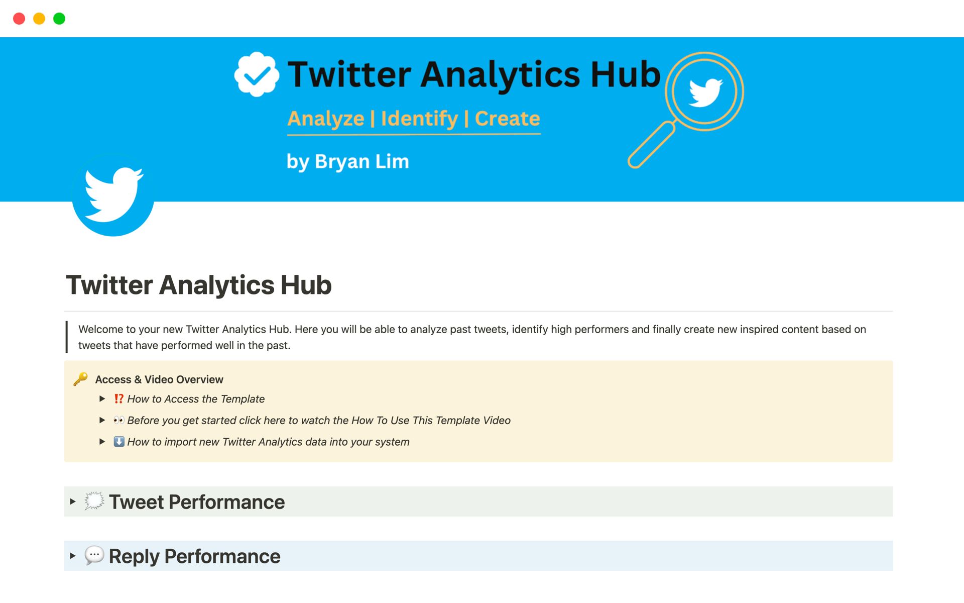 Twitter Analytics Hub Notion Template