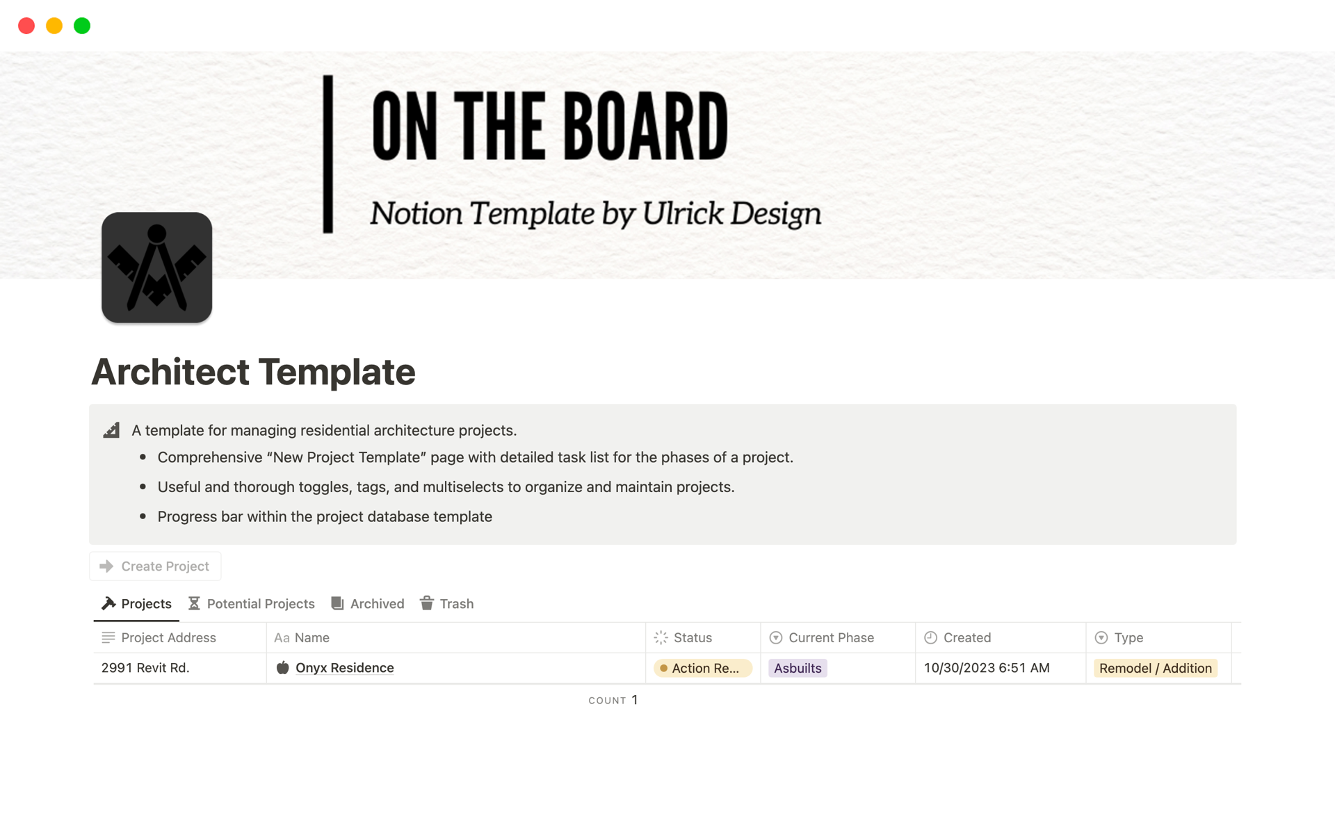 A super robust project management tool for architects.