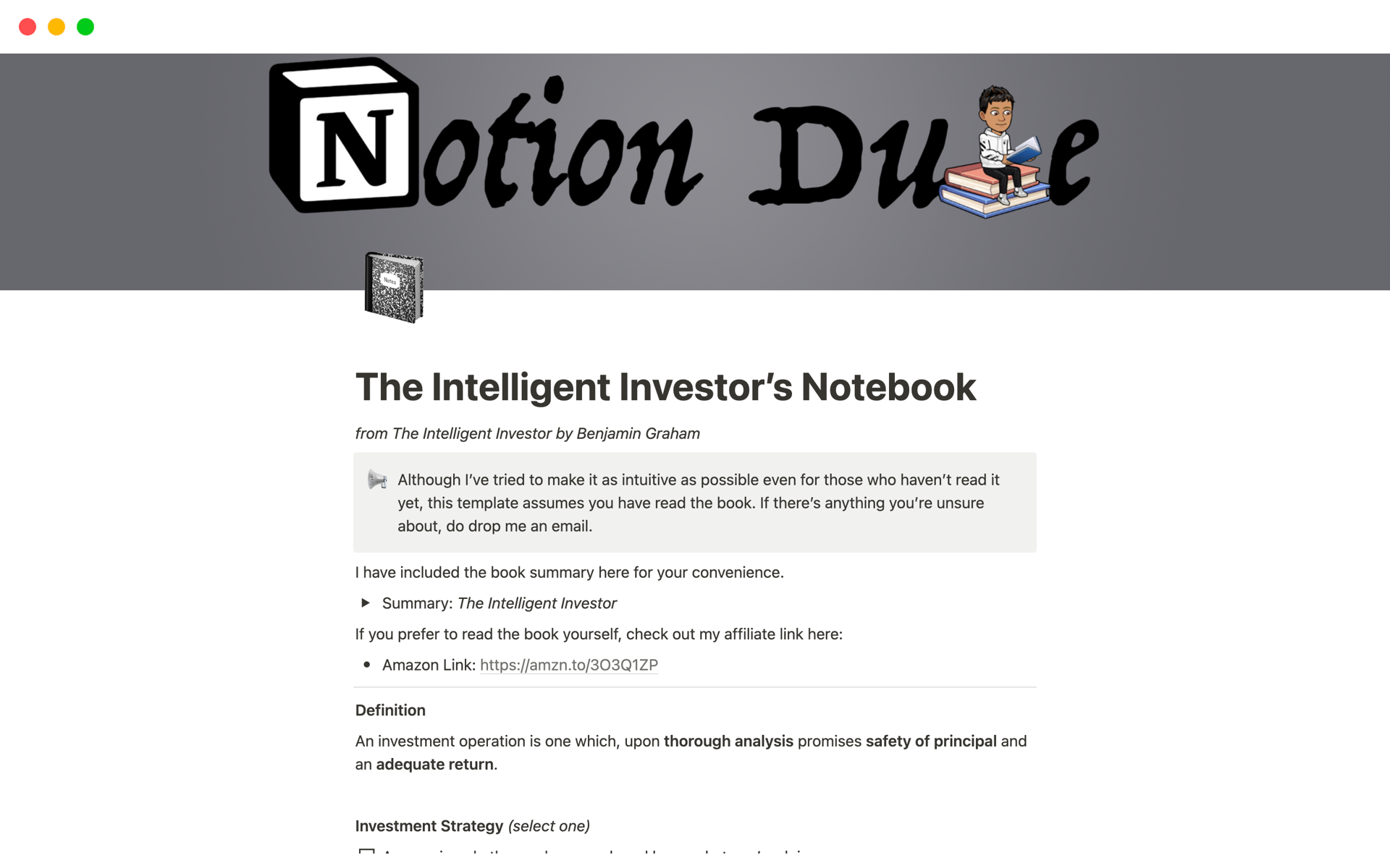 Apply the knowledge from The Intelligent Investor into your daily life.