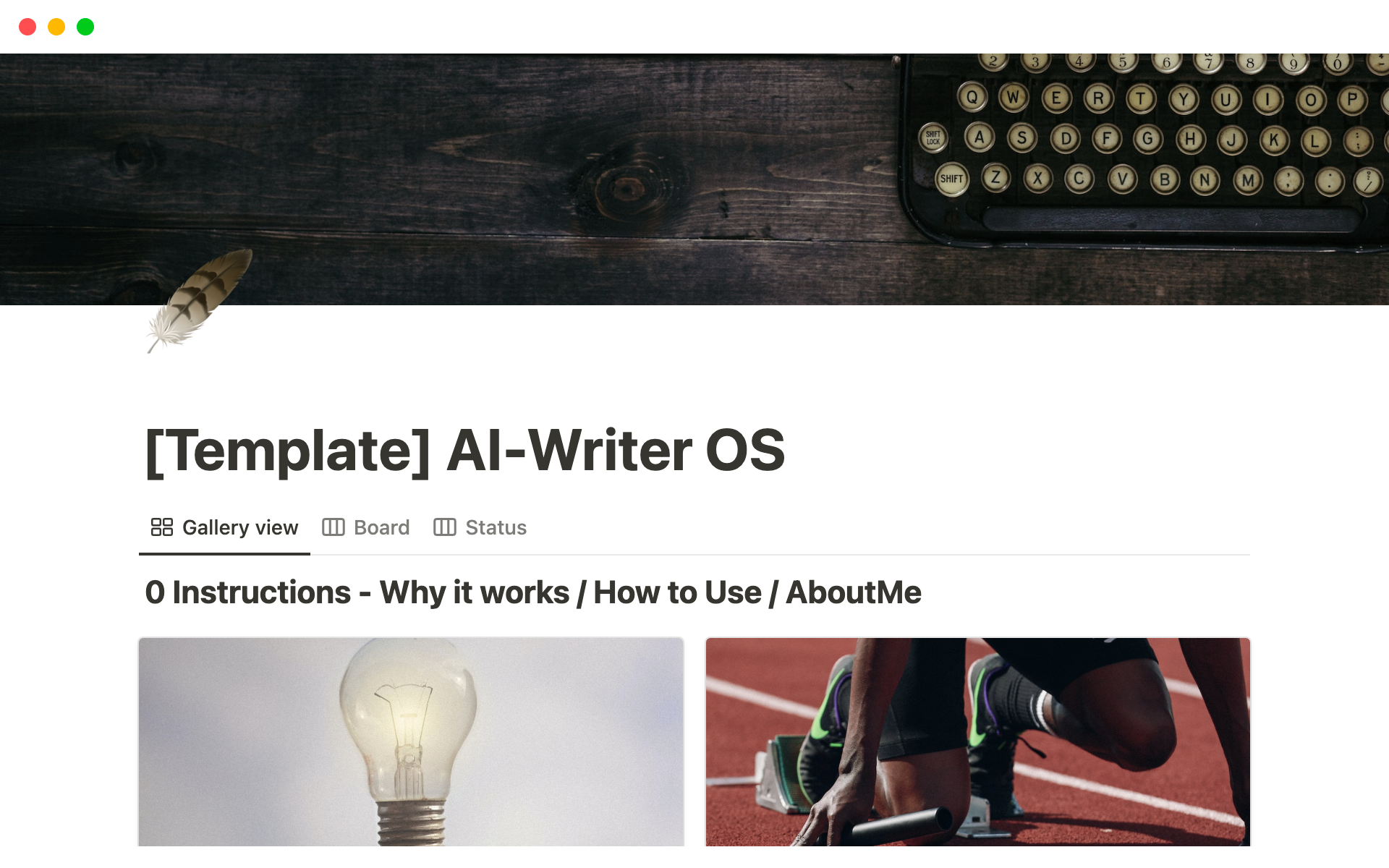 A template preview for AI-Writer OS