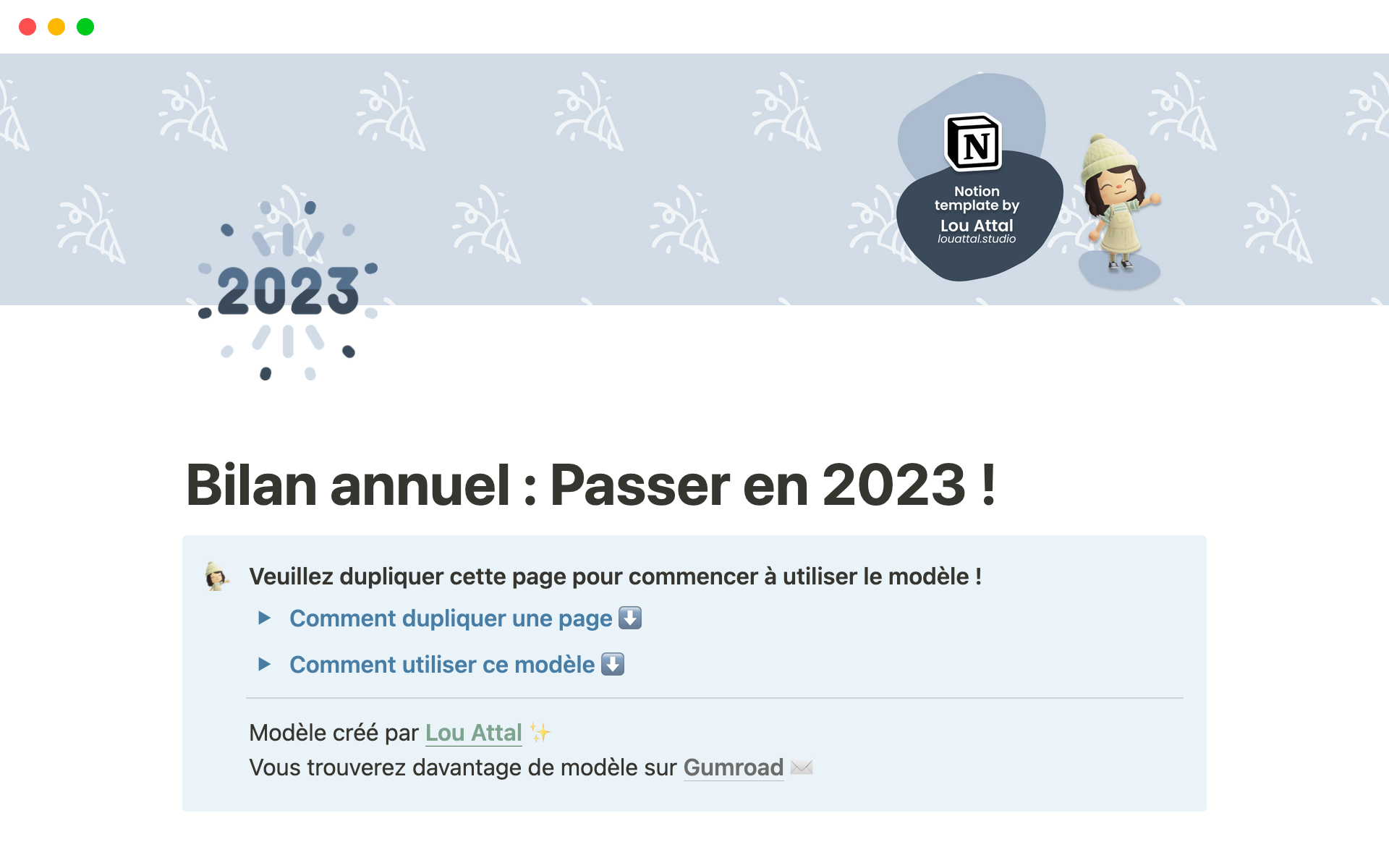 A template preview for Bilan annuel : Passer en 2023 !