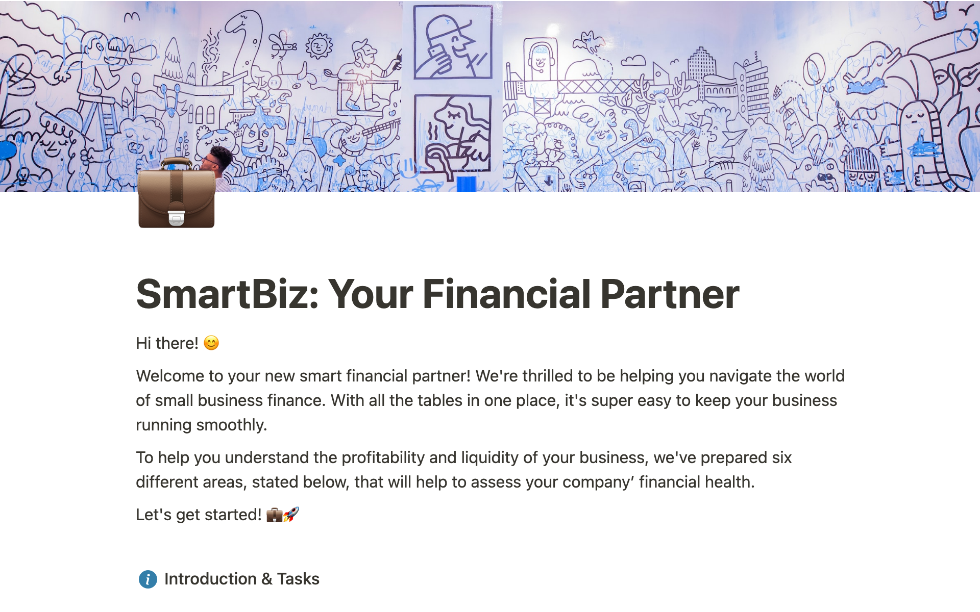 A template preview for SmartBiz: Your Financial Partner