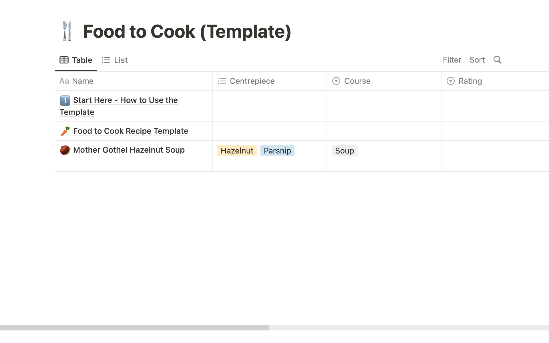 A template preview for Recipe Catalogue - Food to Cook!