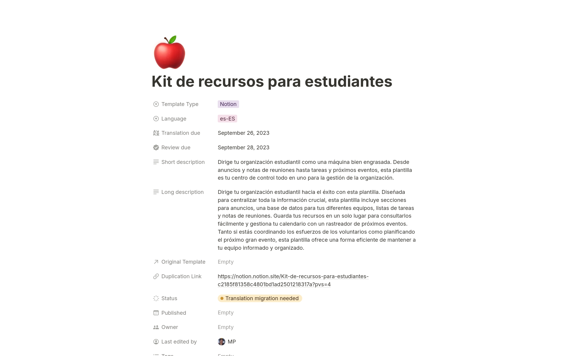 Vista previa de plantilla para Kit de recursos para estudiantes