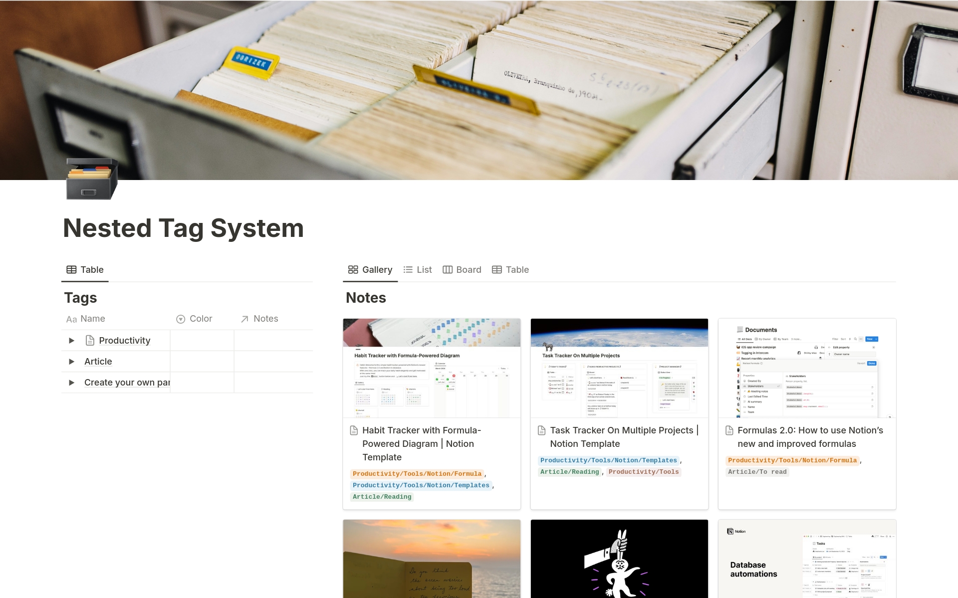 Nested Tag System | Notion Template