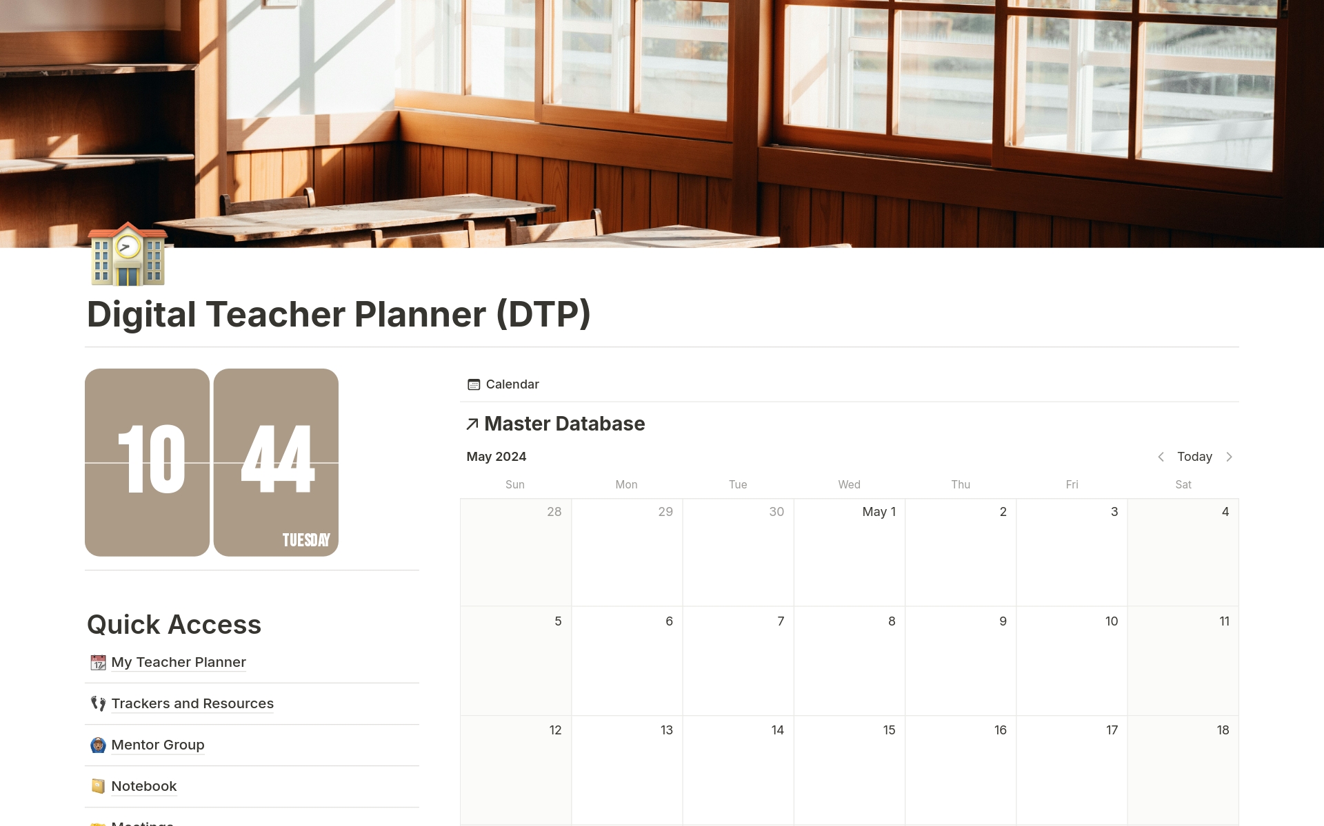 Vista previa de plantilla para Digital Teacher Planner