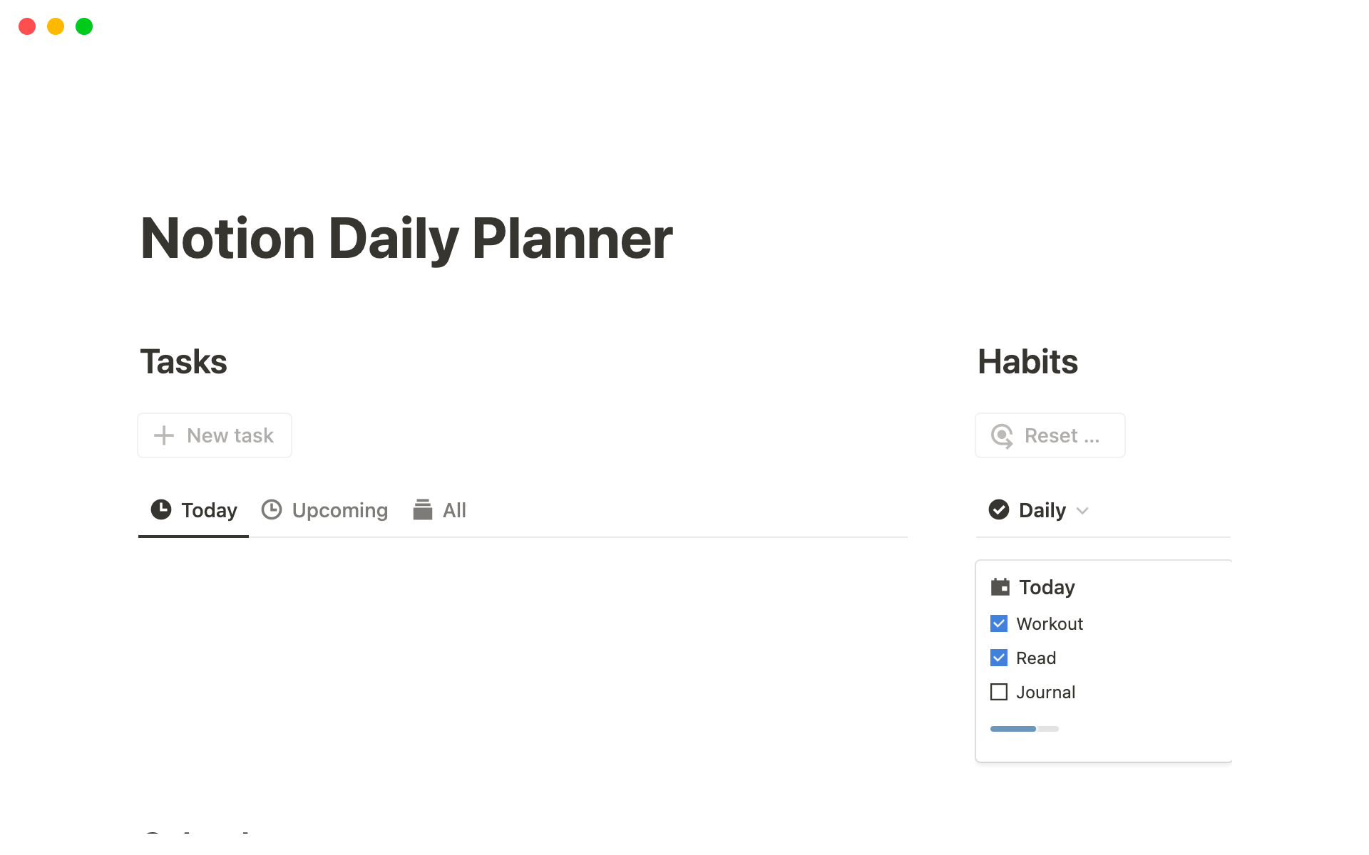A template preview for Notion Daily Planner
