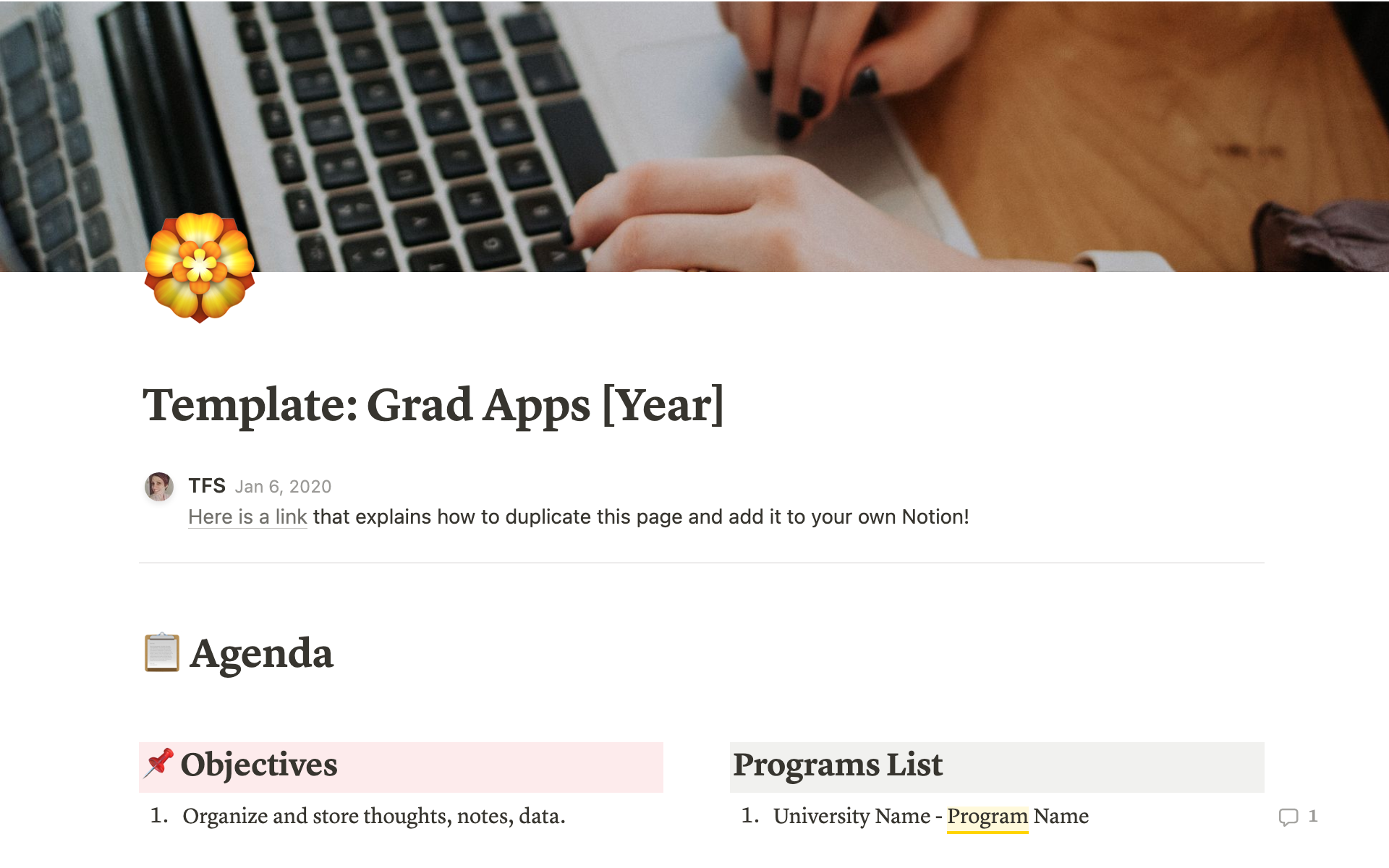 Graduate Application Notion Template