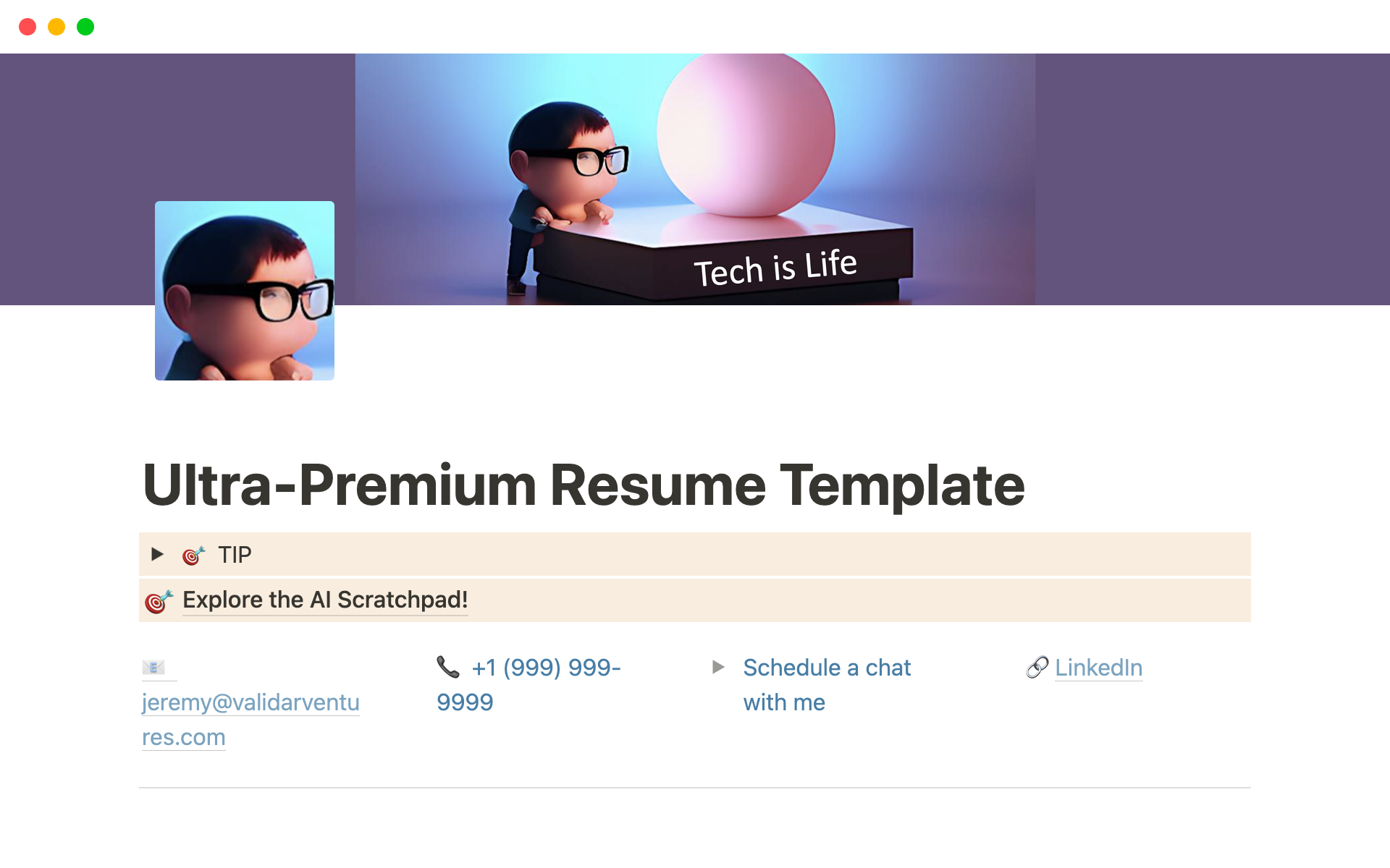 A template preview for Ultra-Premium Resume