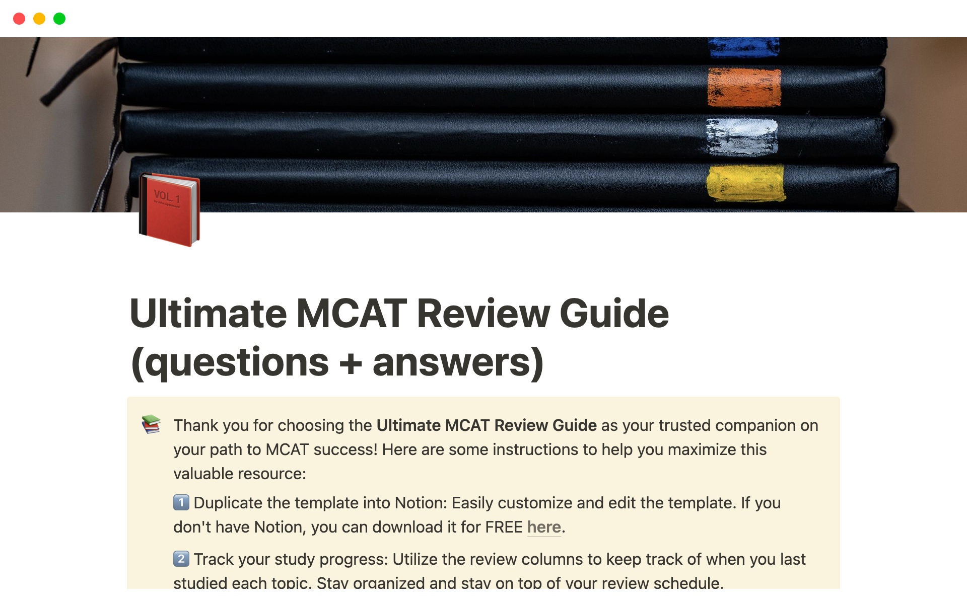 Vista previa de una plantilla para Ultimate MCAT Review Guide