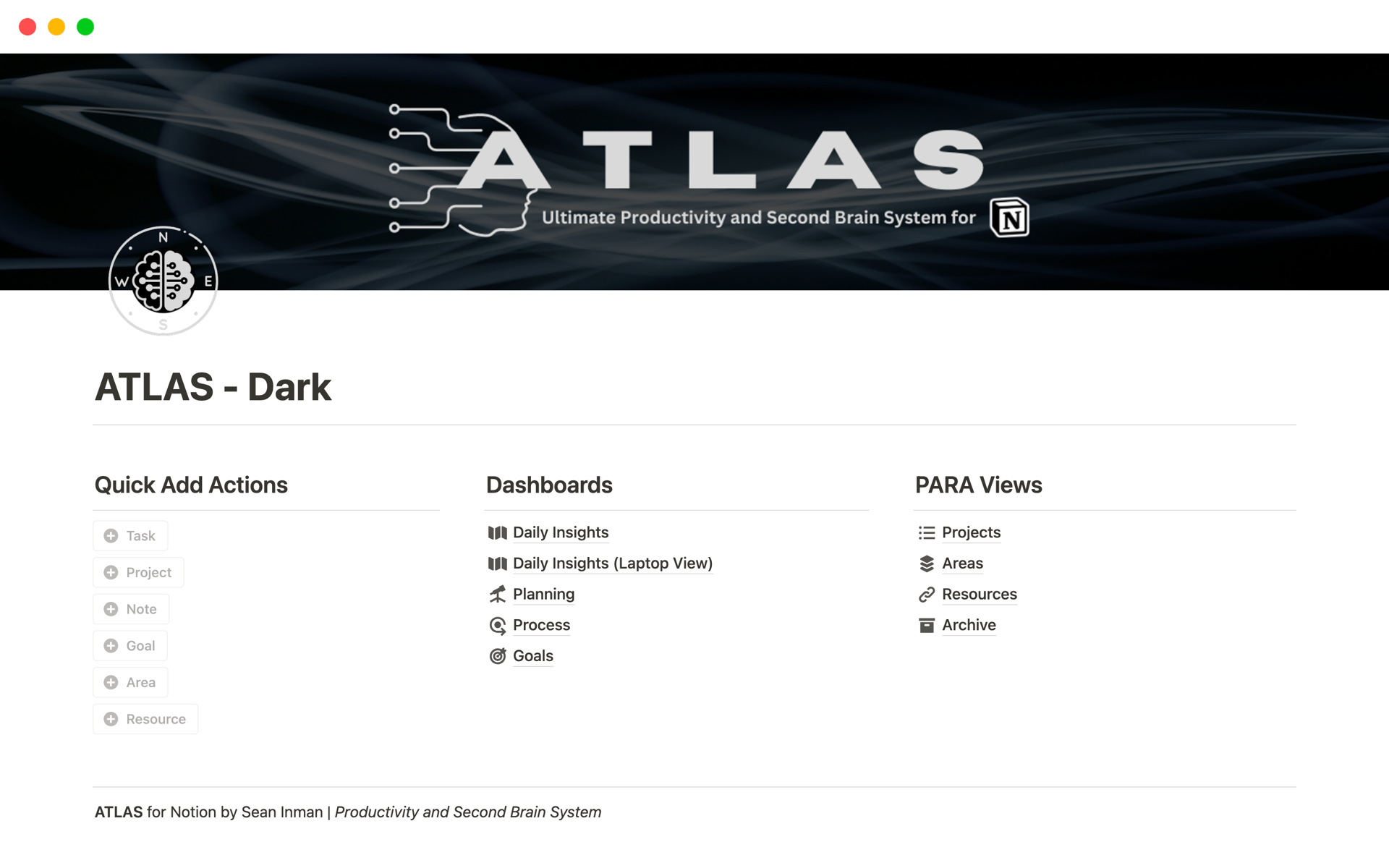 A template preview for ATLAS Pro