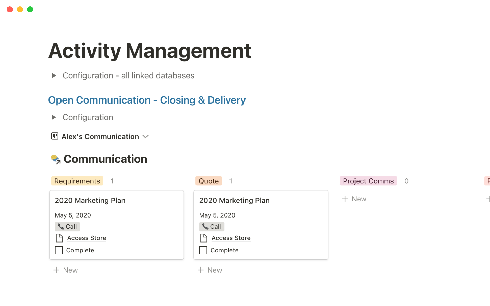 Manage communication with clients, alongside the projects and tasks that you're working on for them.