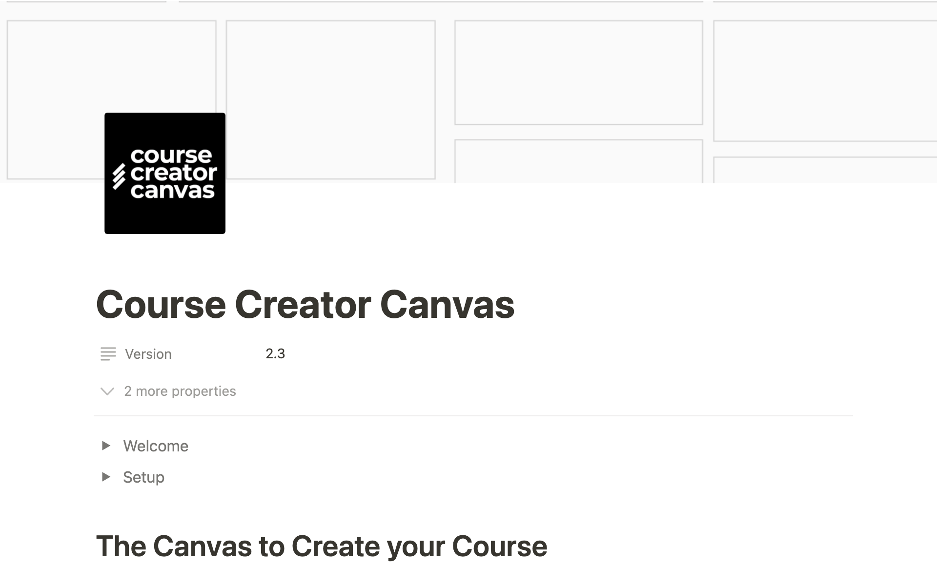 A template preview for Course Creator Canvas
