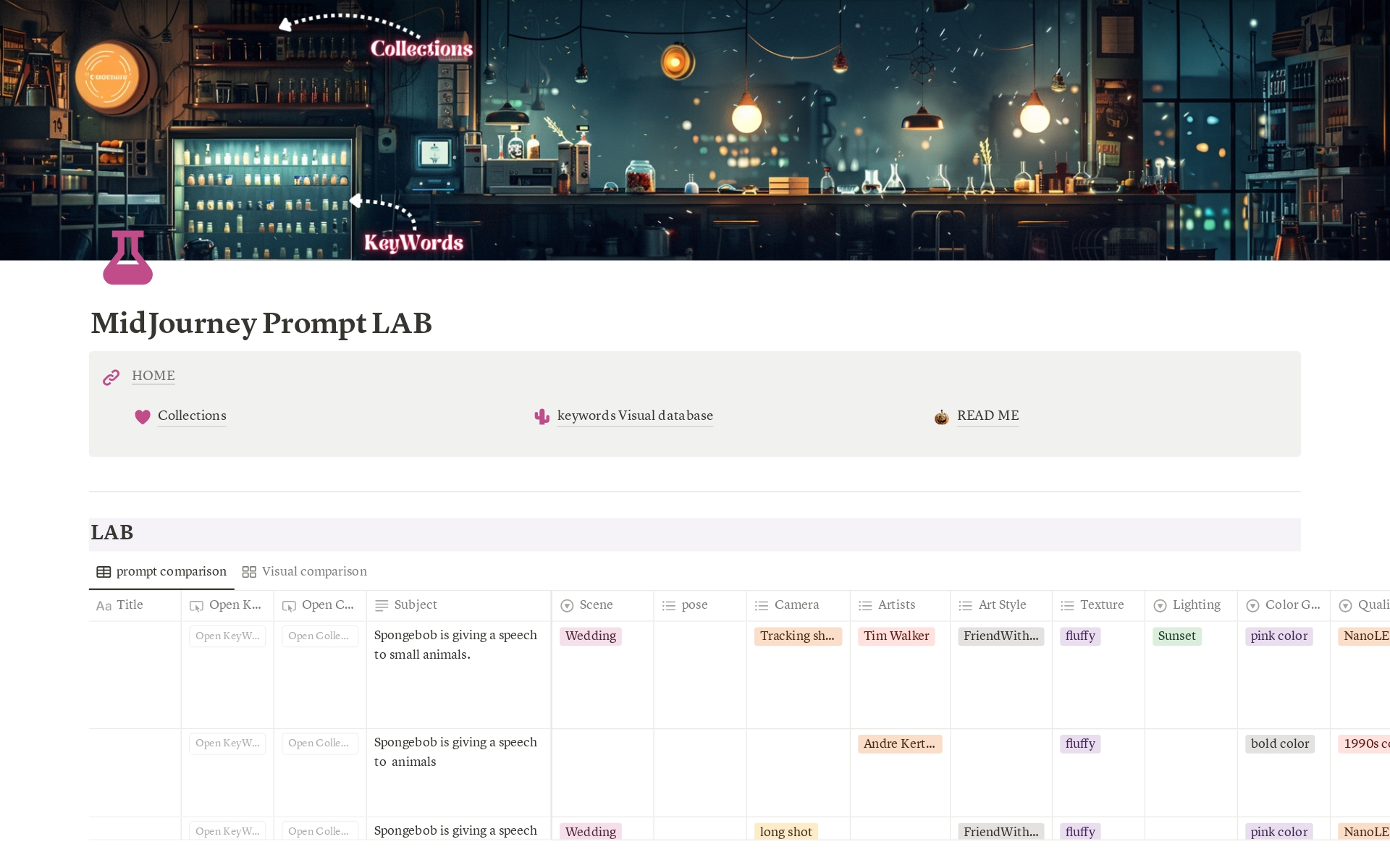 A template preview for MidJourney Prompt LAB