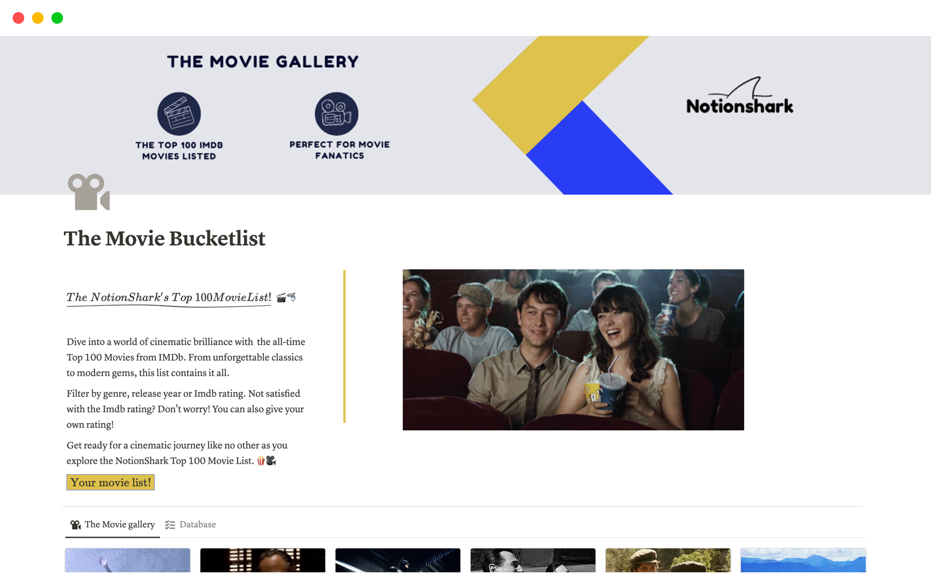 The Movie Bucketlist Template Notion Marketplace The Movie Bucketlist Template Notion Marketplace
