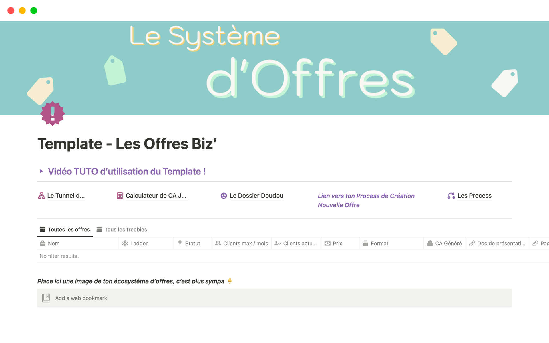 A template preview for Template - Les Offres Biz’