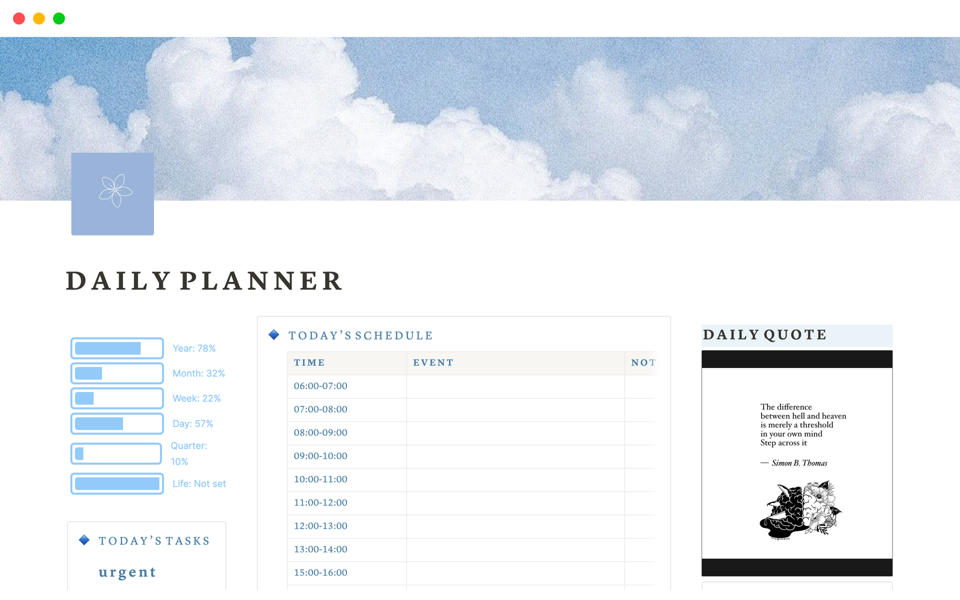 Organize your everyday life effortlessly with this Aesthetic daily planner.

