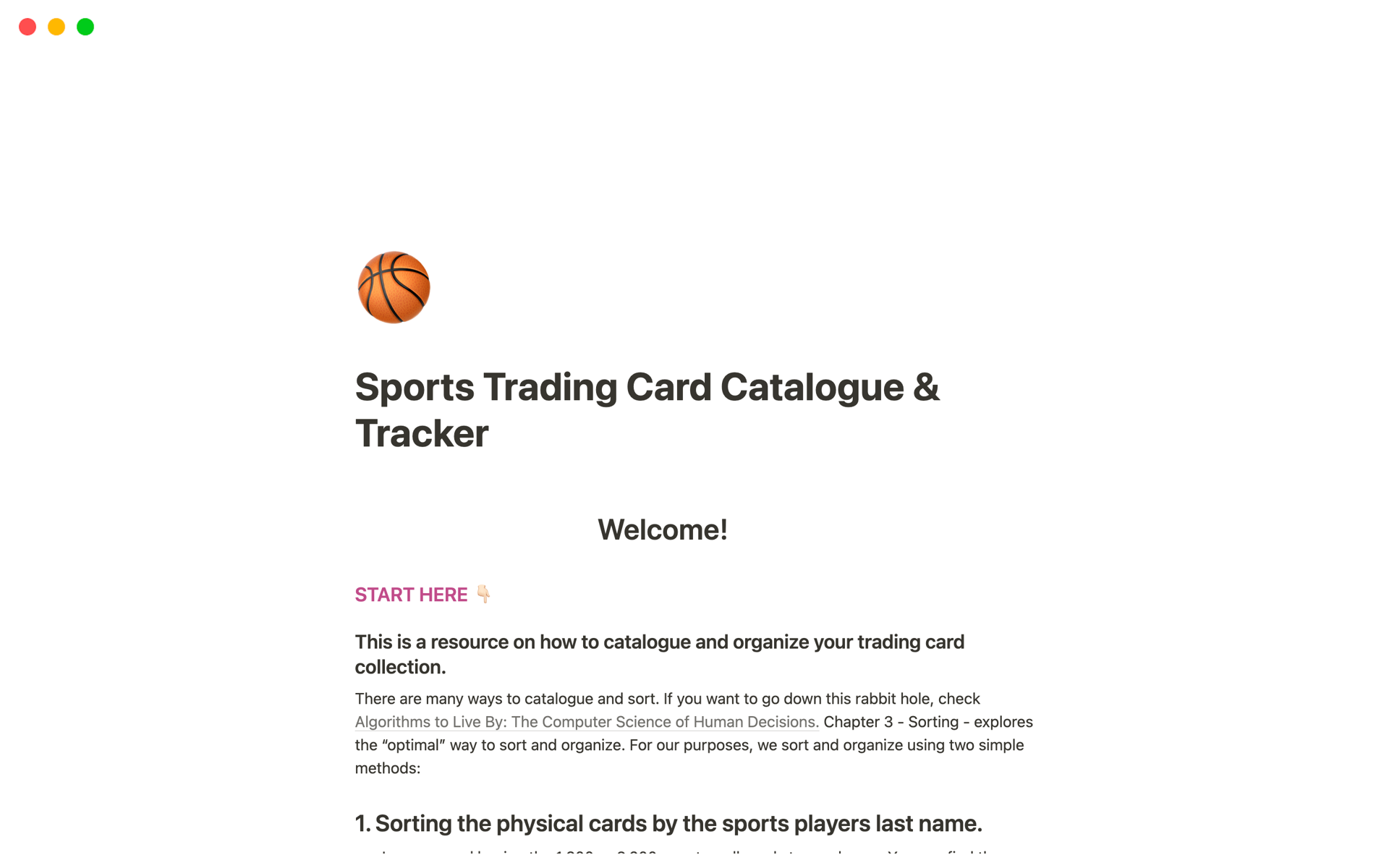 A template preview for Sports Trading Card Catalogue & Tracker