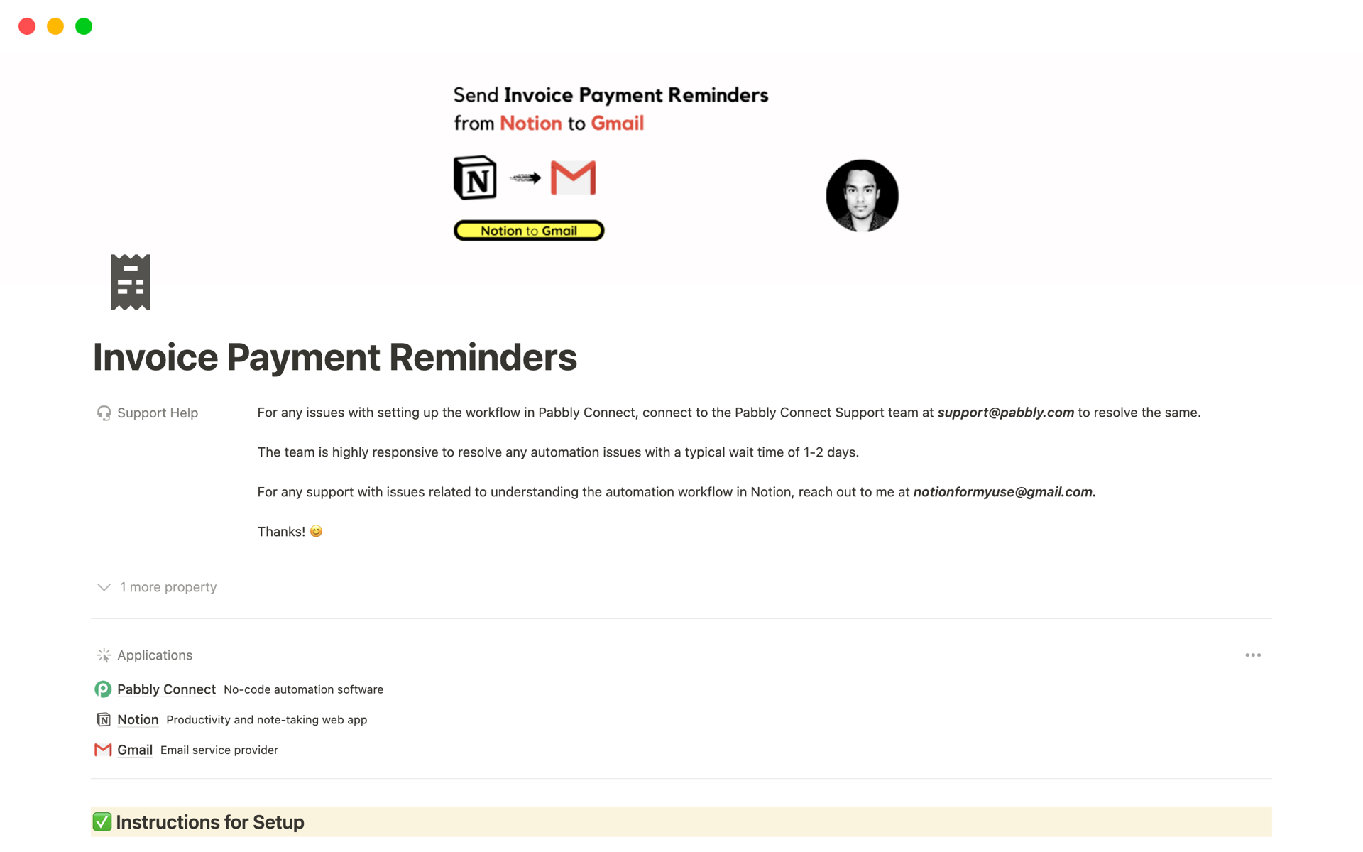 Vista previa de plantilla para Invoice Payment Reminders