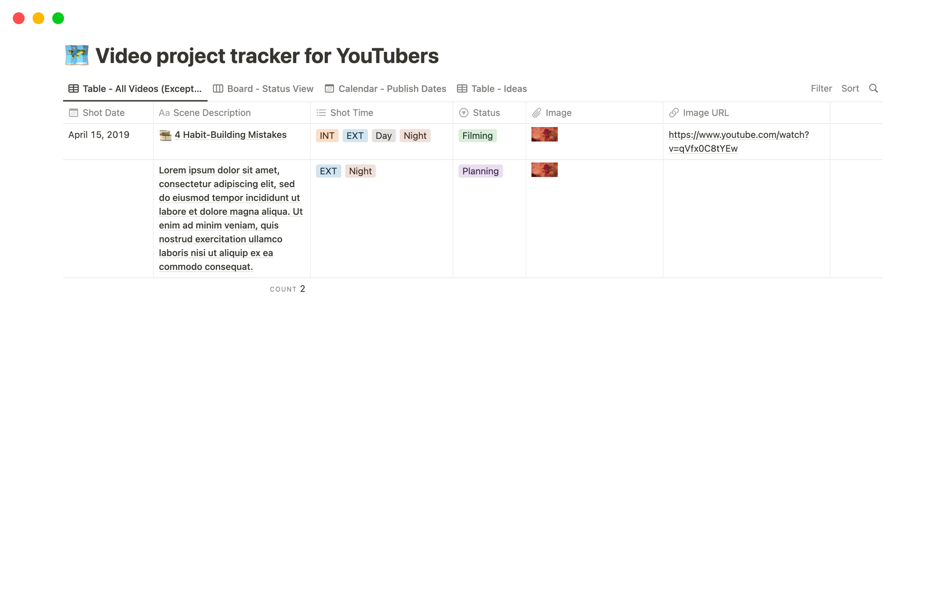 The Video Project Tracker is a comprehensive document that serves as a central hub for organizing and monitoring the various stages of your video projects.