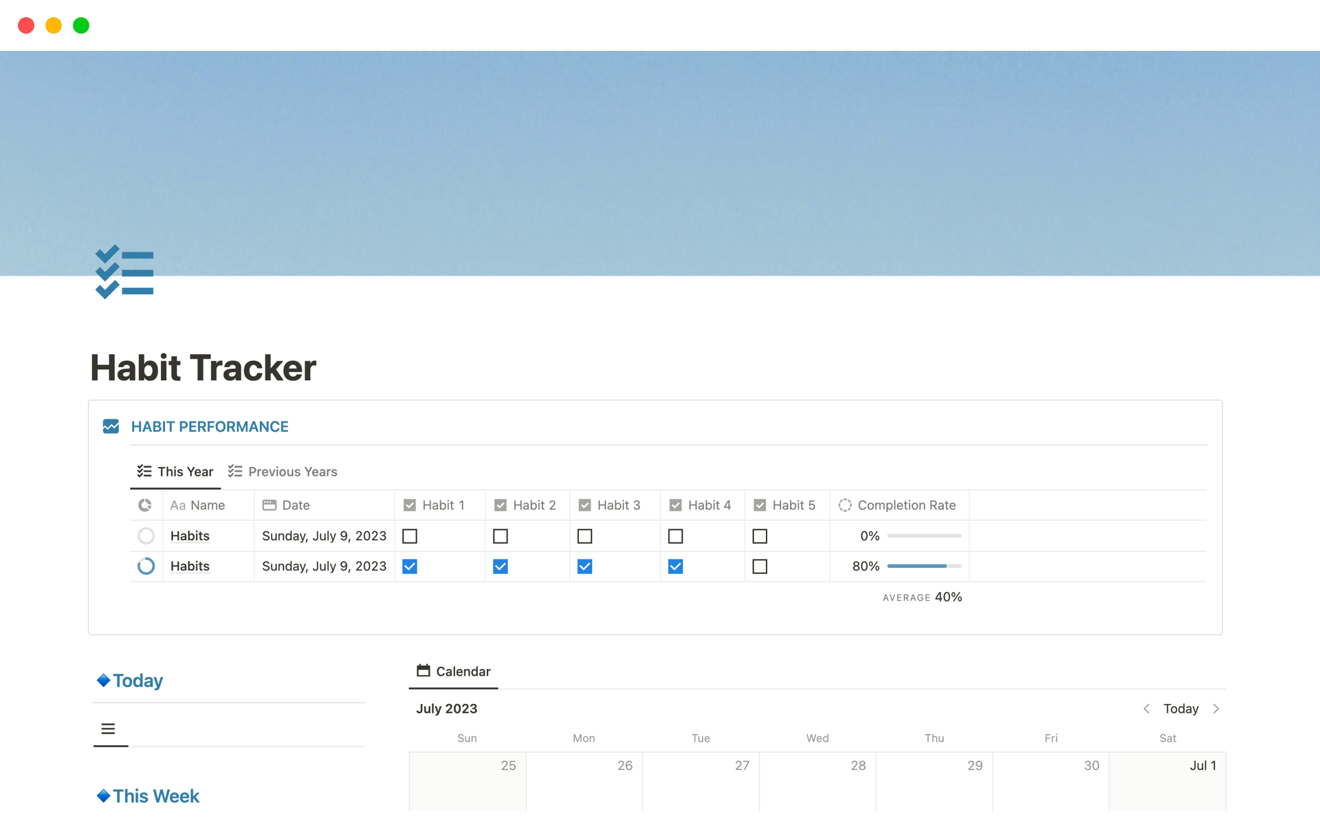 Habit Tracker by HitaNotion Notion Template