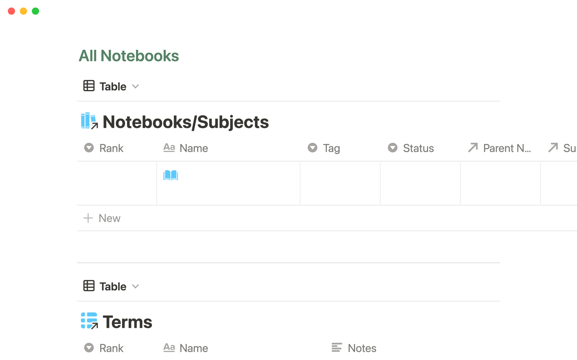 Organizes your notebooks by subject and create flashcards as you take notes.