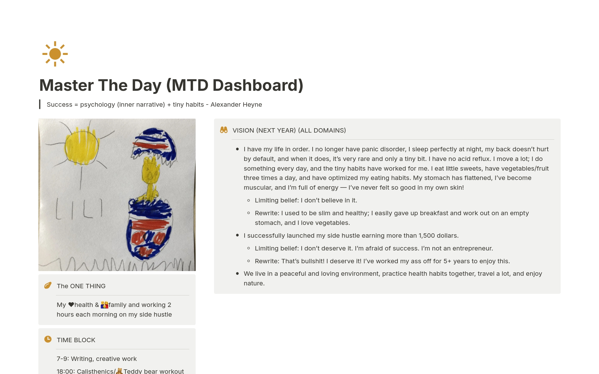 Master The Day Vision Board by Csaba VadadiFulop Notion Template