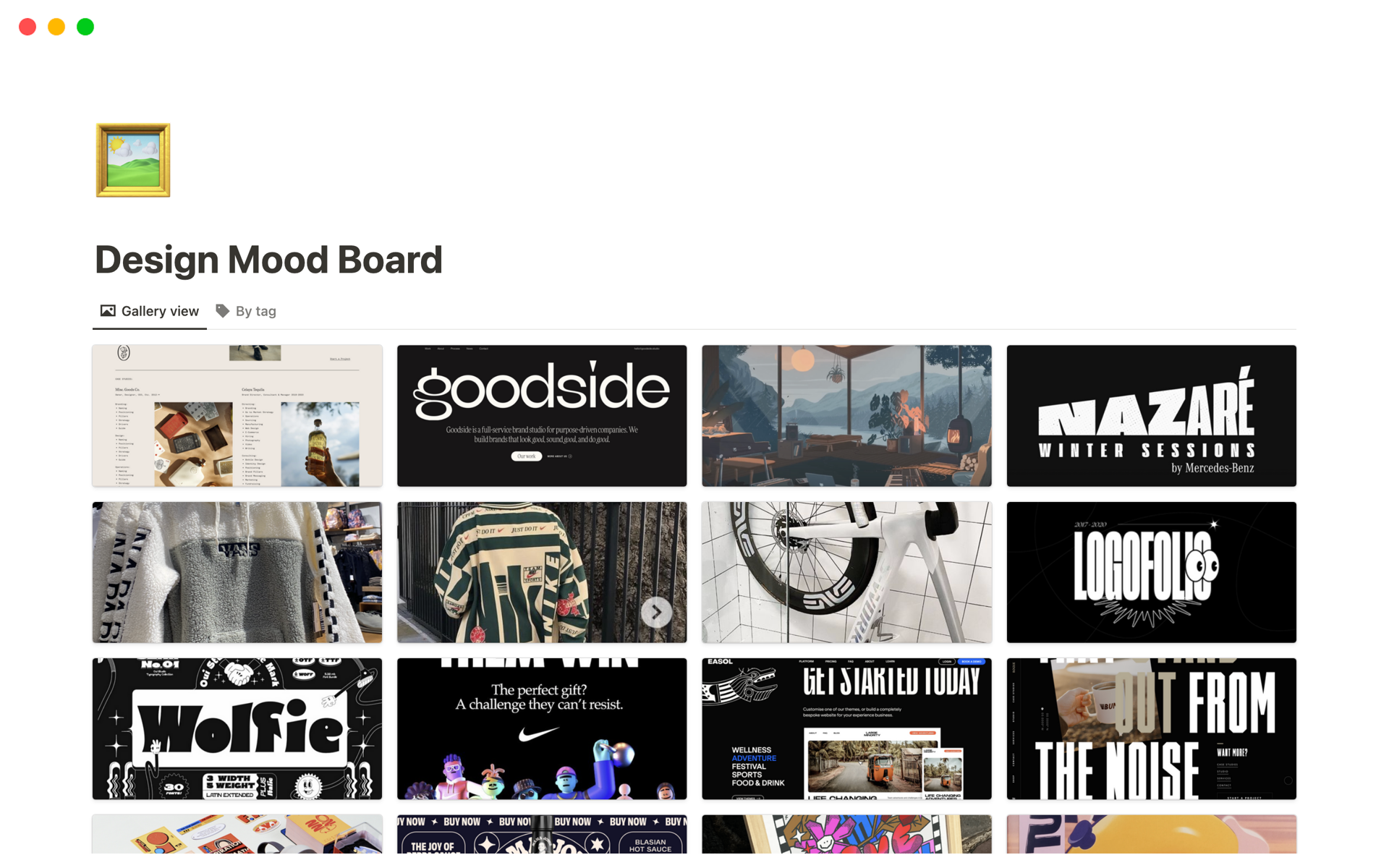 Curate visual inspiration and convey your creative vision with our Moodboard template.